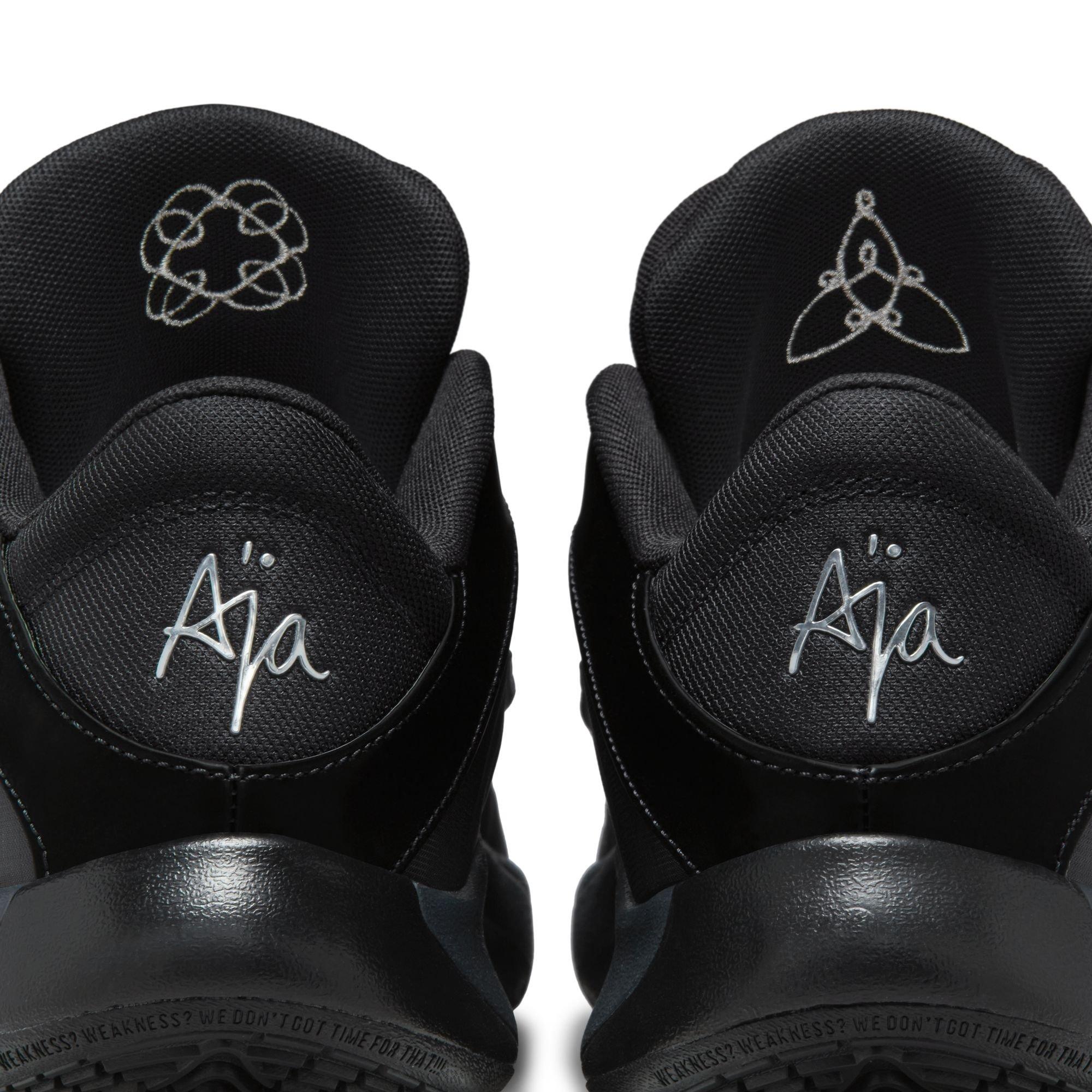 Nike A'One "Smoke Grey" Unisex Basketball Shoe - BLACK/METALLIC SILVER/SMOKE GREY Thumbnail View 6