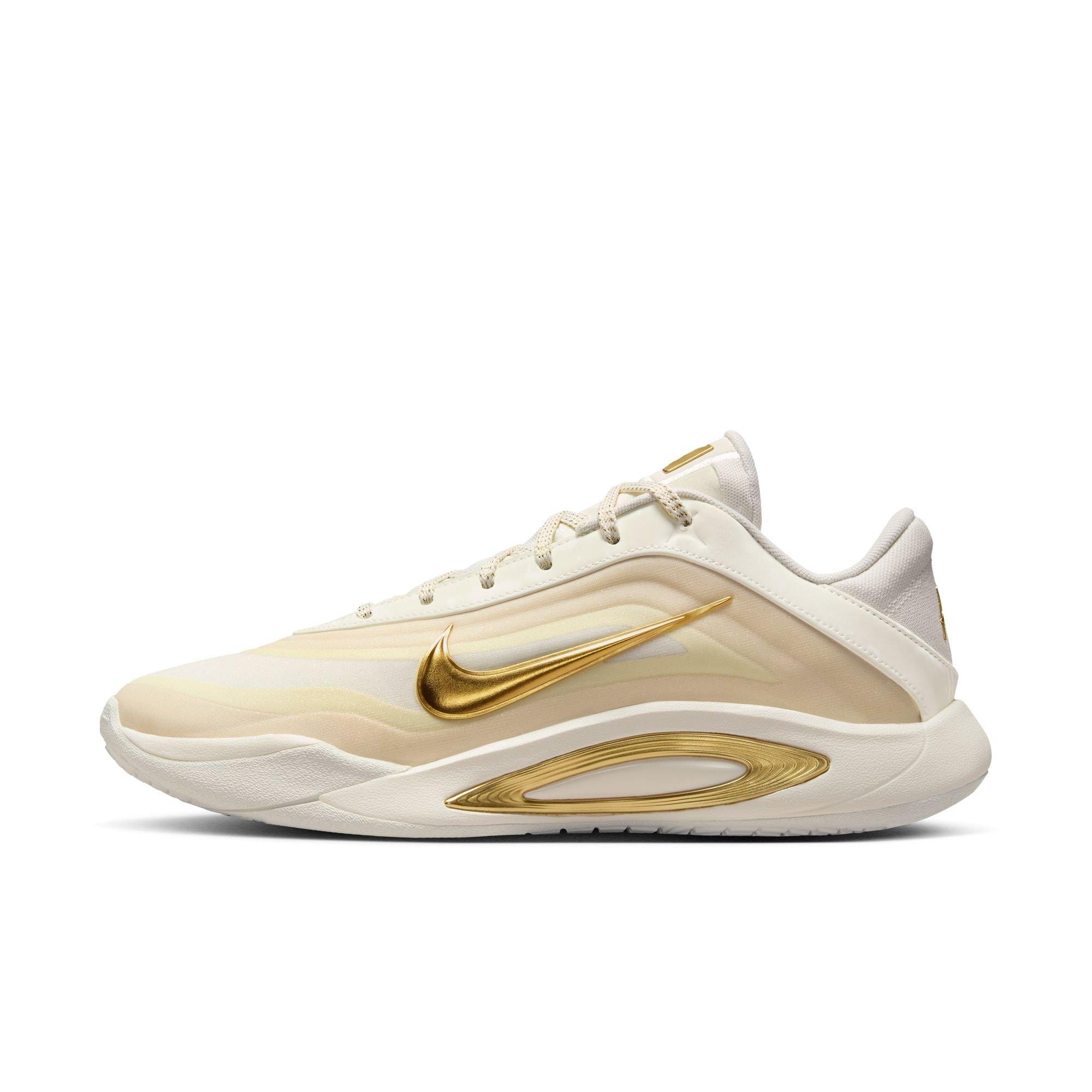 Nike A'One "Champagne Champion" Unisex Basketball Shoe - SAIL Thumbnail View 3
