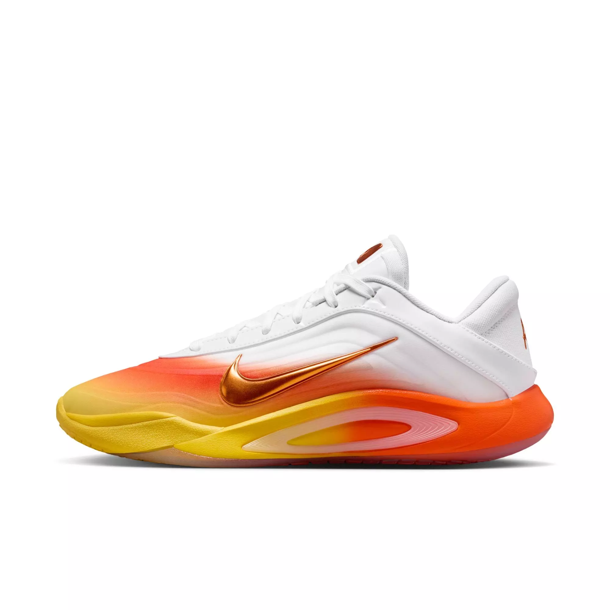 Nike A'One "Candy Corn Queen" Basketball Shoe - WHITE/SAFETY ORANGE/CHROME YELLOW