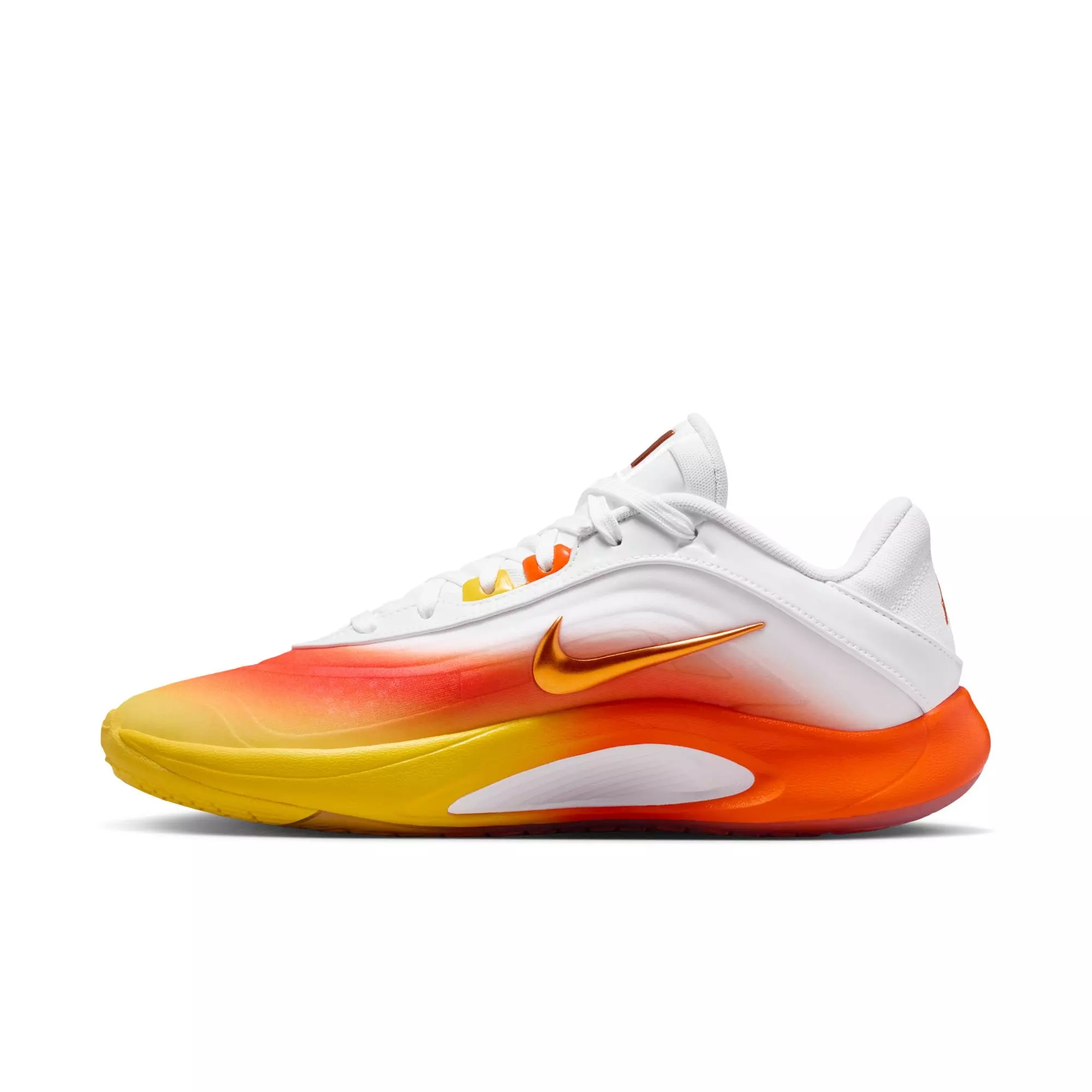 Nike A'One "Candy Corn Queen" Basketball Shoe - WHITE/SAFETY ORANGE/CHROME YELLOW