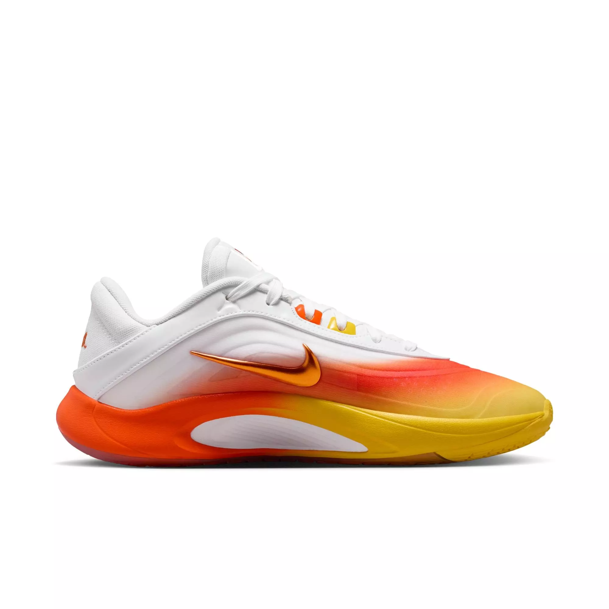 Nike A'One "Candy Corn Queen" Basketball Shoe - WHITE/SAFETY ORANGE/CHROME YELLOW
