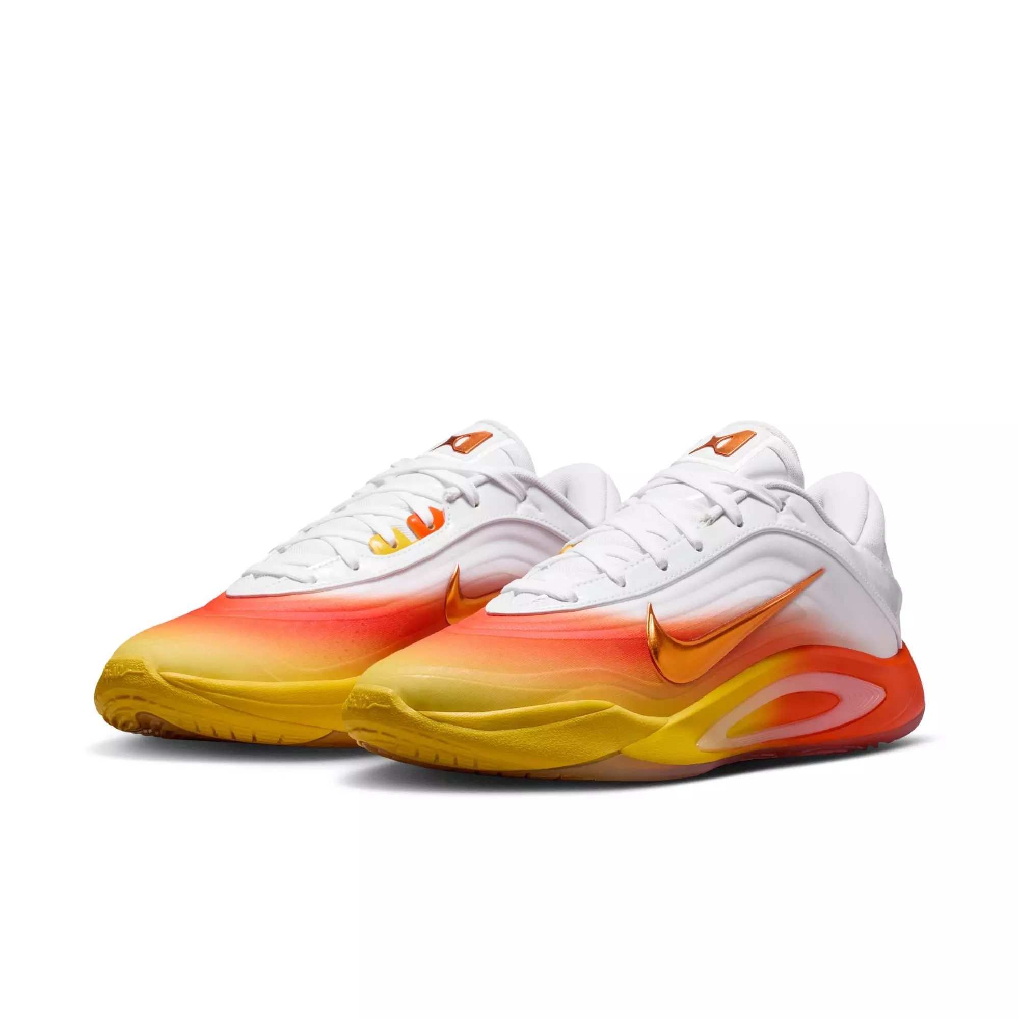 Nike A'One "Candy Corn Queen" Basketball Shoe - WHITE/SAFETY ORANGE/CHROME YELLOW