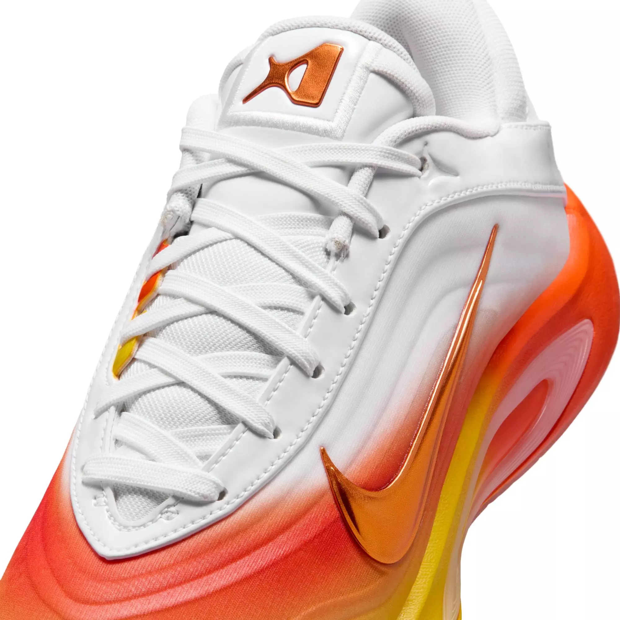 Nike A'One "Candy Corn Queen" Basketball Shoe - WHITE/SAFETY ORANGE/CHROME YELLOW
