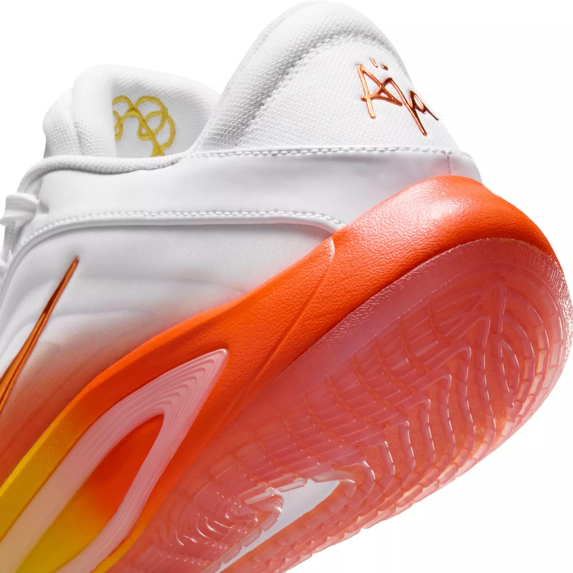 Nike A'One "Candy Corn Queen" Basketball Shoe - WHITE/SAFETY ORANGE/CHROME YELLOW