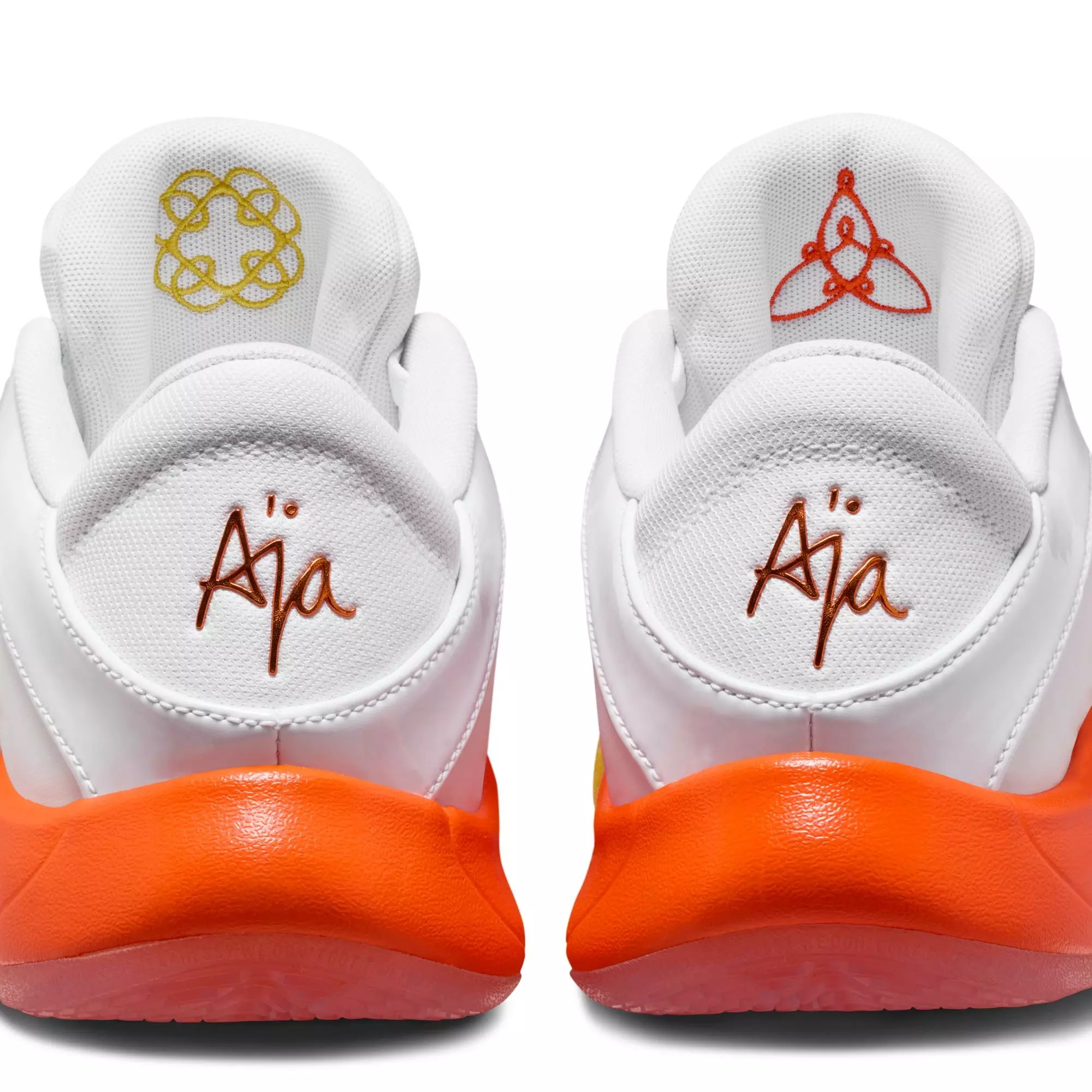 Nike A'One "Candy Corn Queen" Basketball Shoe - WHITE/SAFETY ORANGE/CHROME YELLOW