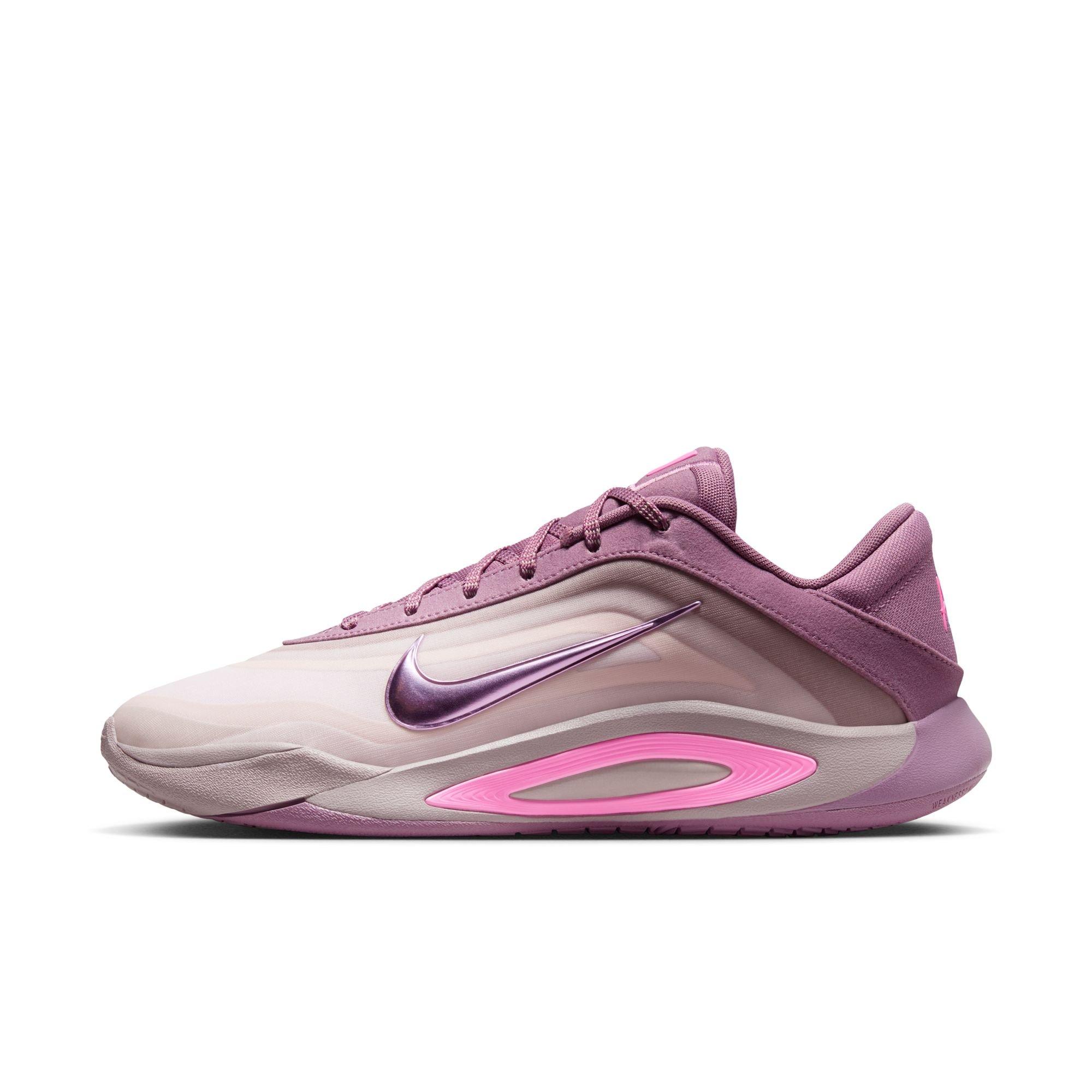 Nike A'One "Dog Mom" Basketball Shoe - VIOLET DUST/PINK SPELL/PEARL PINK Thumbnail View 7