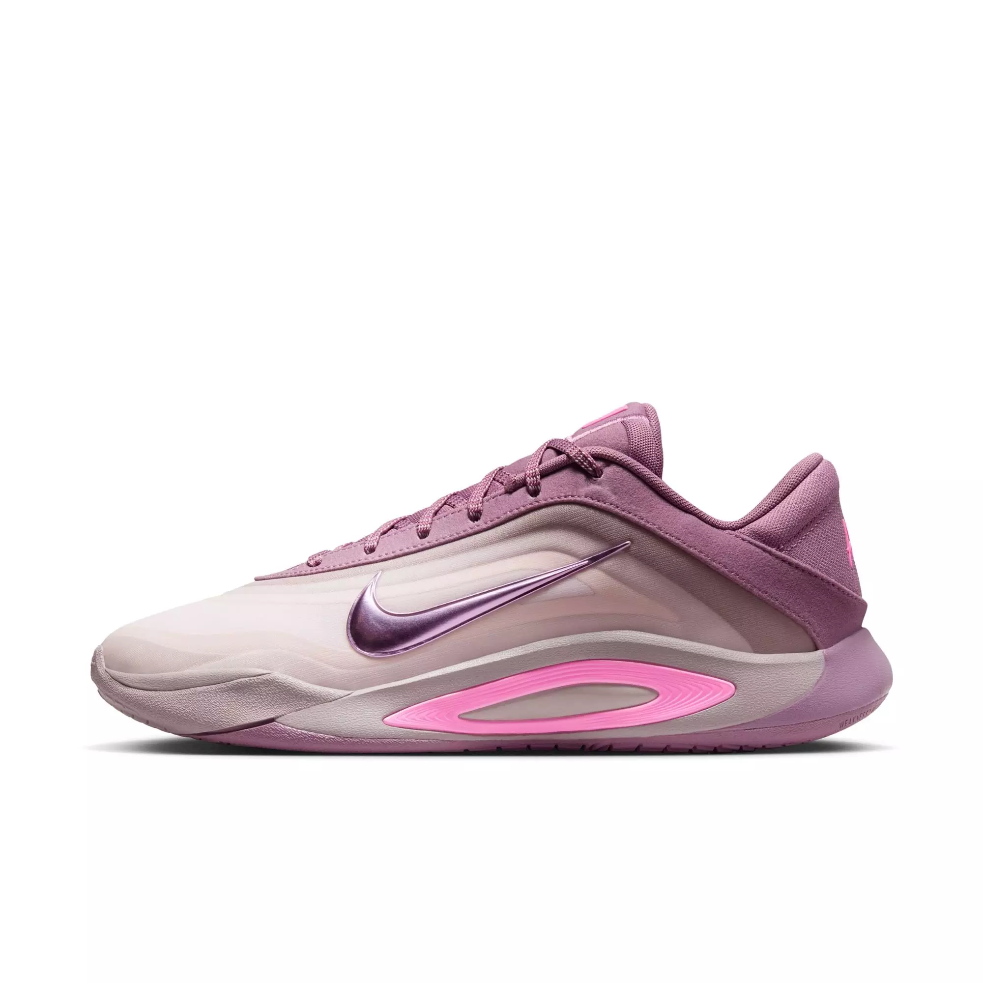 Nike A'One "Dog Mom" Basketball Shoe - VIOLET DUST/PINK SPELL/PEARL PINK