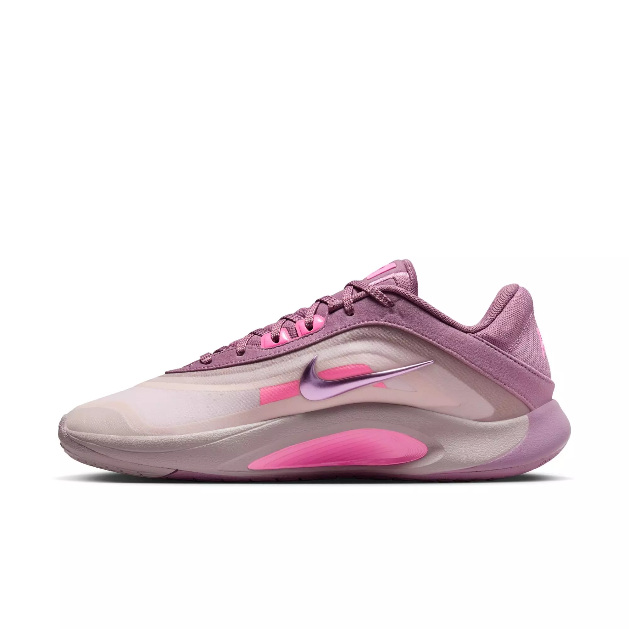 Nike A'One "Dog Mom" Basketball Shoe - VIOLET DUST/PINK SPELL/PEARL PINK