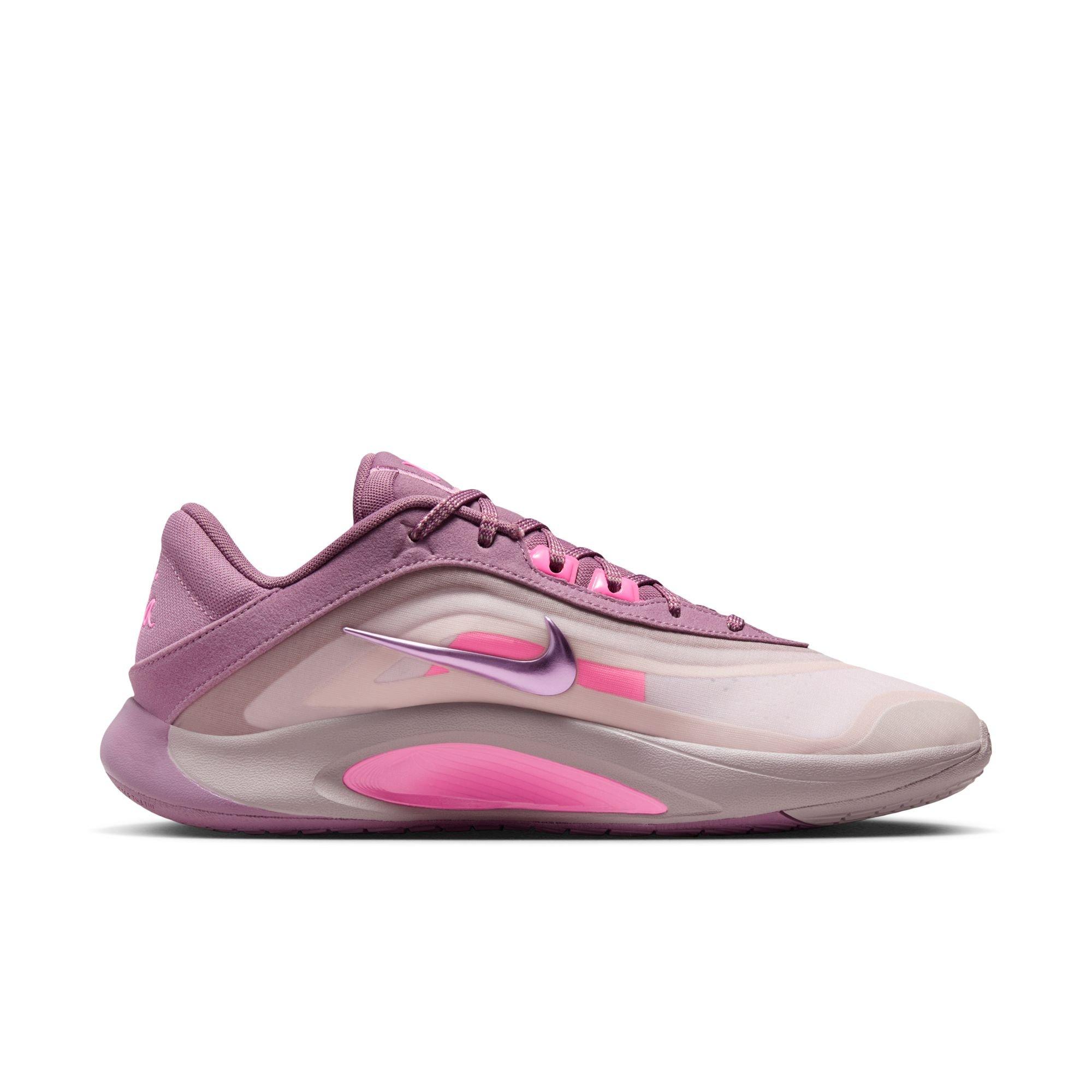 Nike A'One "Dog Mom" Basketball Shoe - VIOLET DUST/PINK SPELL/PEARL PINK Thumbnail View 3