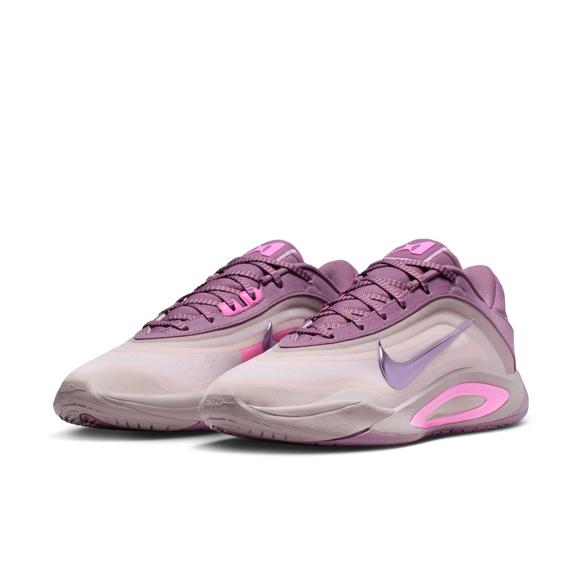 Nike A'One "Dog Mom" Basketball Shoe - VIOLET DUST/PINK SPELL/PEARL PINK Thumbnail View 4