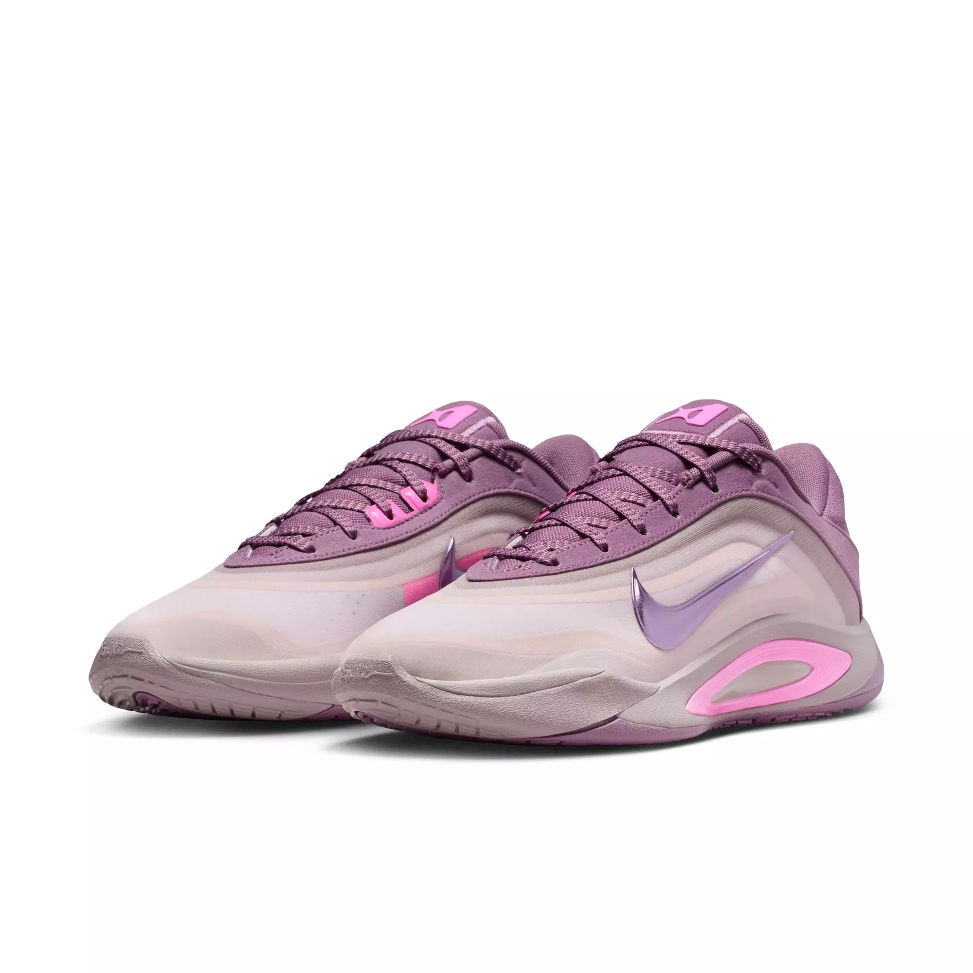 Nike A'One "Dog Mom" Basketball Shoe - VIOLET DUST/PINK SPELL/PEARL PINK
