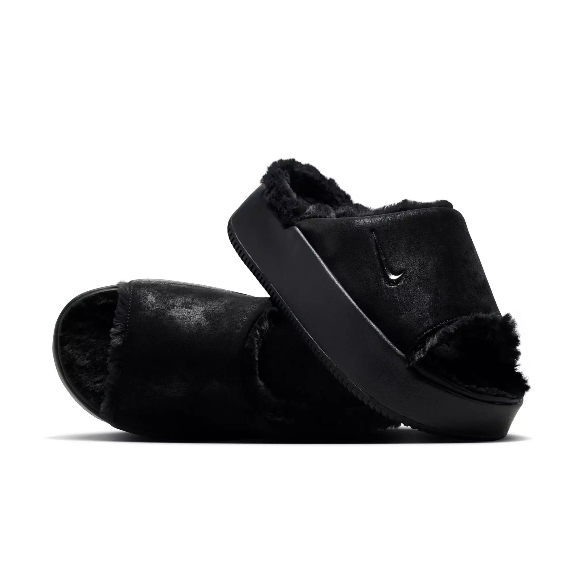 Nike Calm Elevation Fur "Black" Women's Slide - BLACK