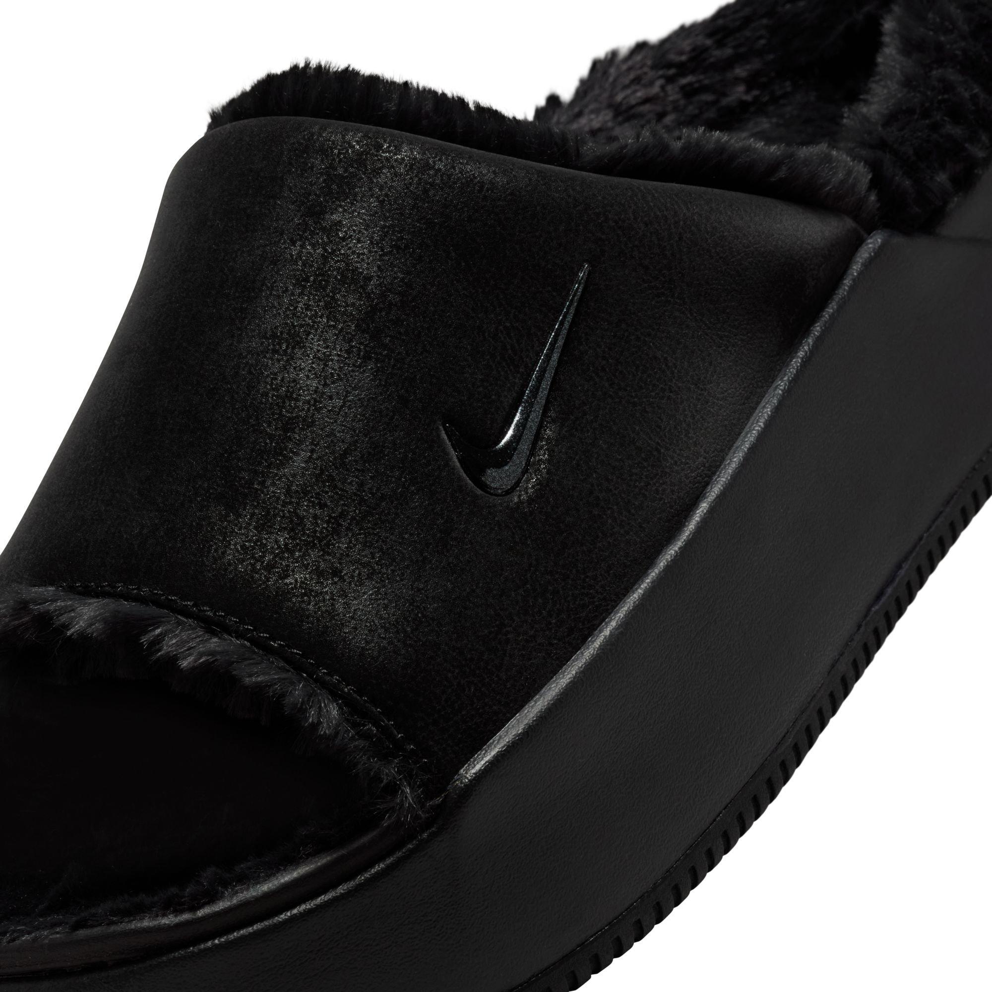 Nike Calm Elevation Fur "Black" Women's Slide - BLACK Thumbnail View 8