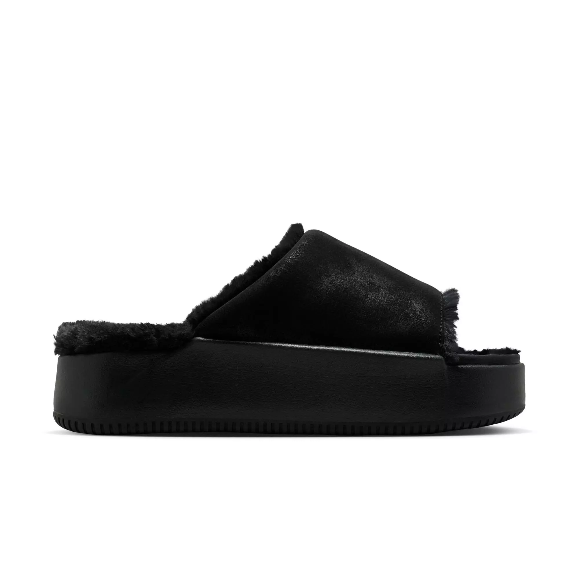 Nike Calm Elevation Fur "Black" Women's Slide - BLACK
