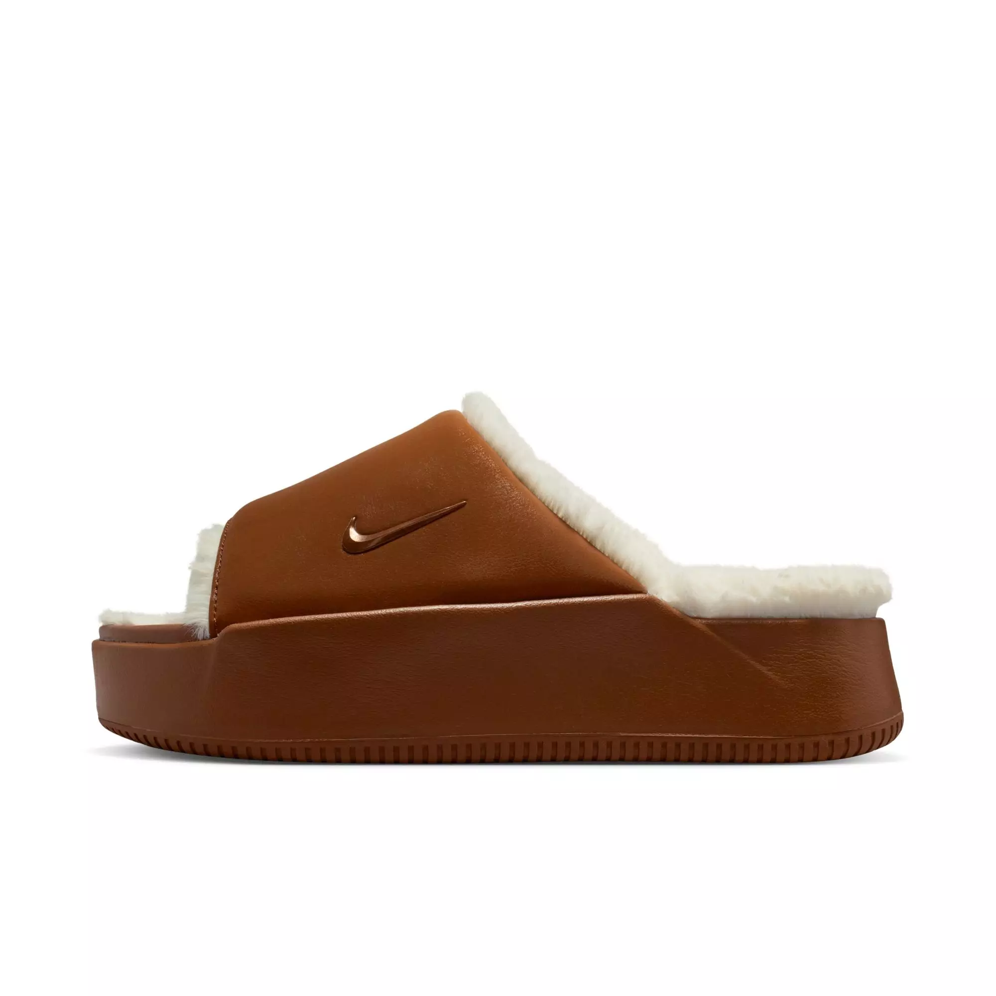 Nike Calm Elevation Fur "Lt British Tan" Women's Slide - TAN