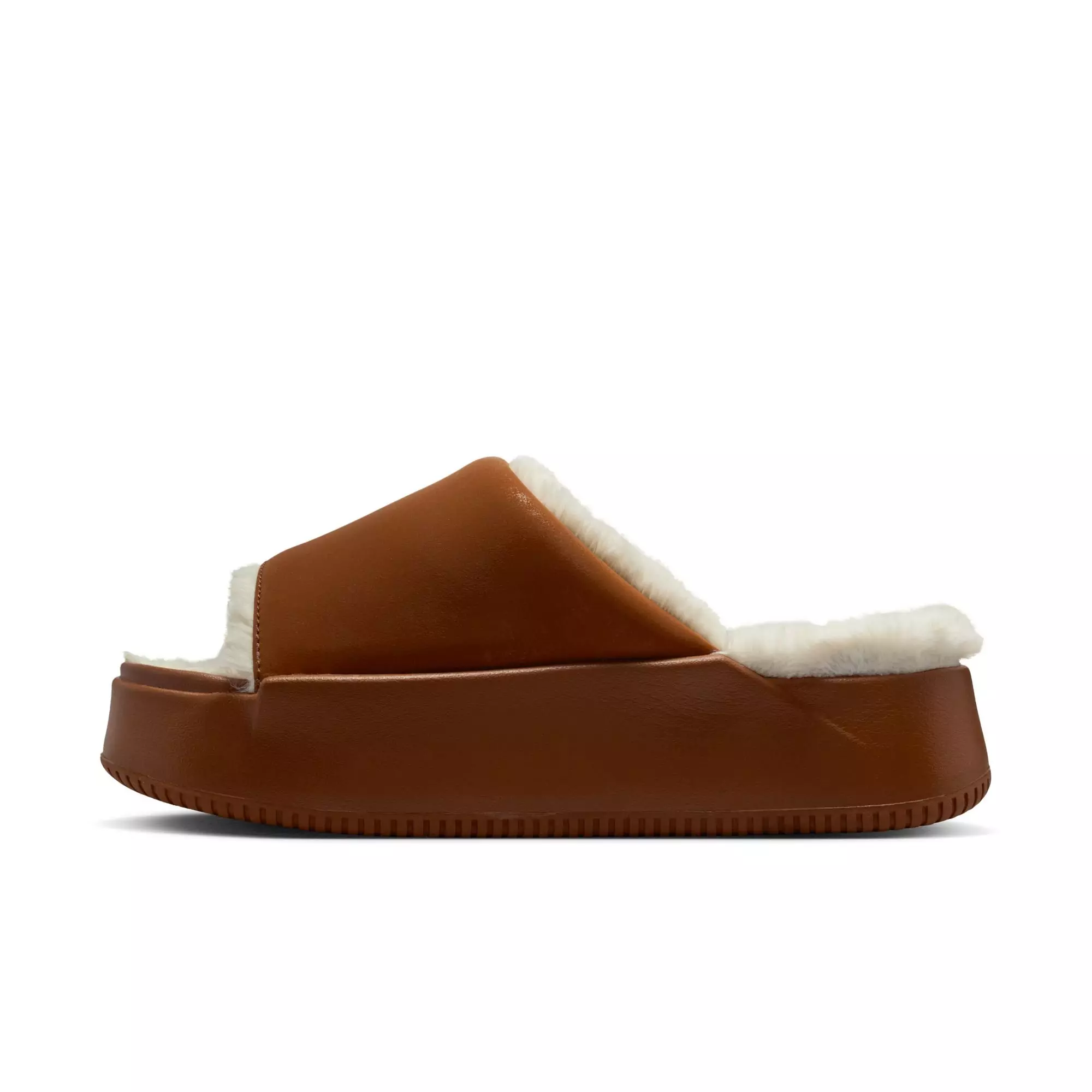 Nike Calm Elevation Fur "Lt British Tan" Women's Slide - TAN