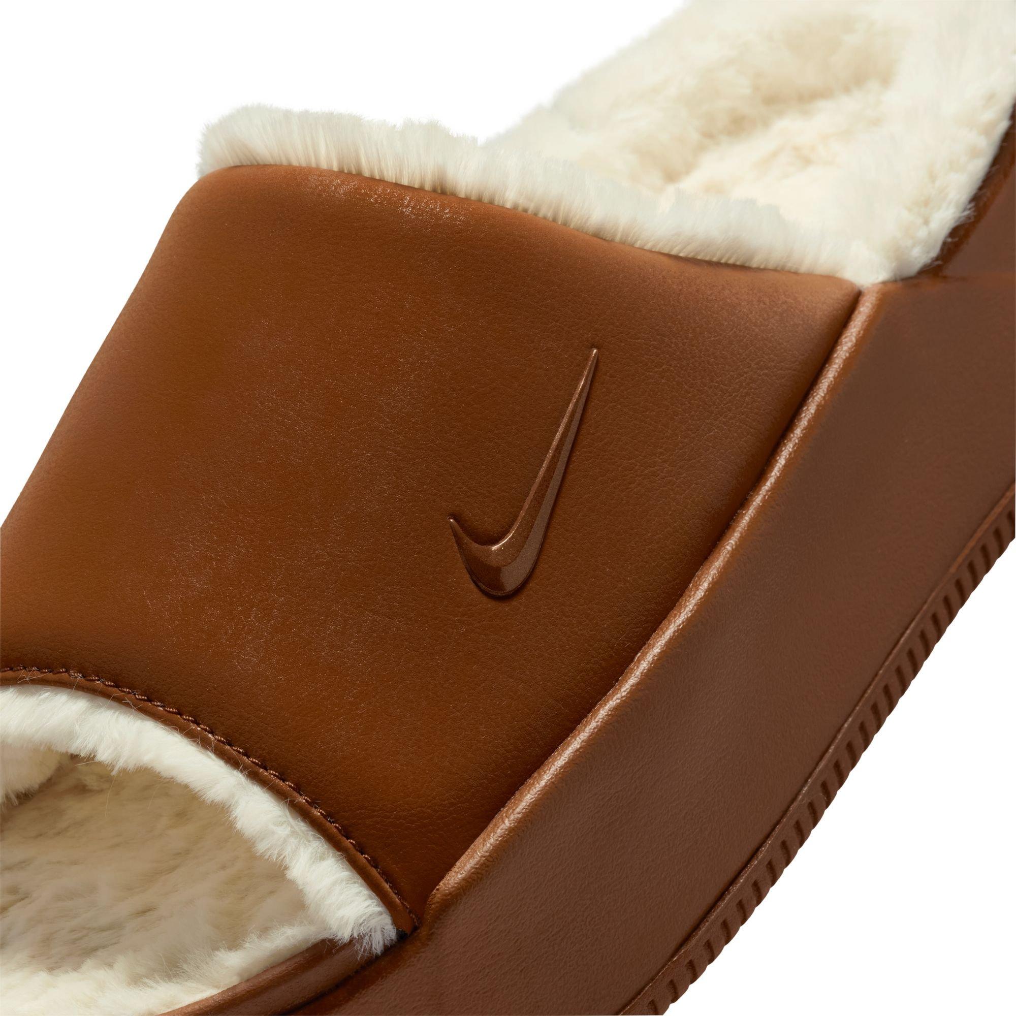 Nike Calm Elevation Fur "Lt British Tan" Women's Slide - TAN Thumbnail View 8