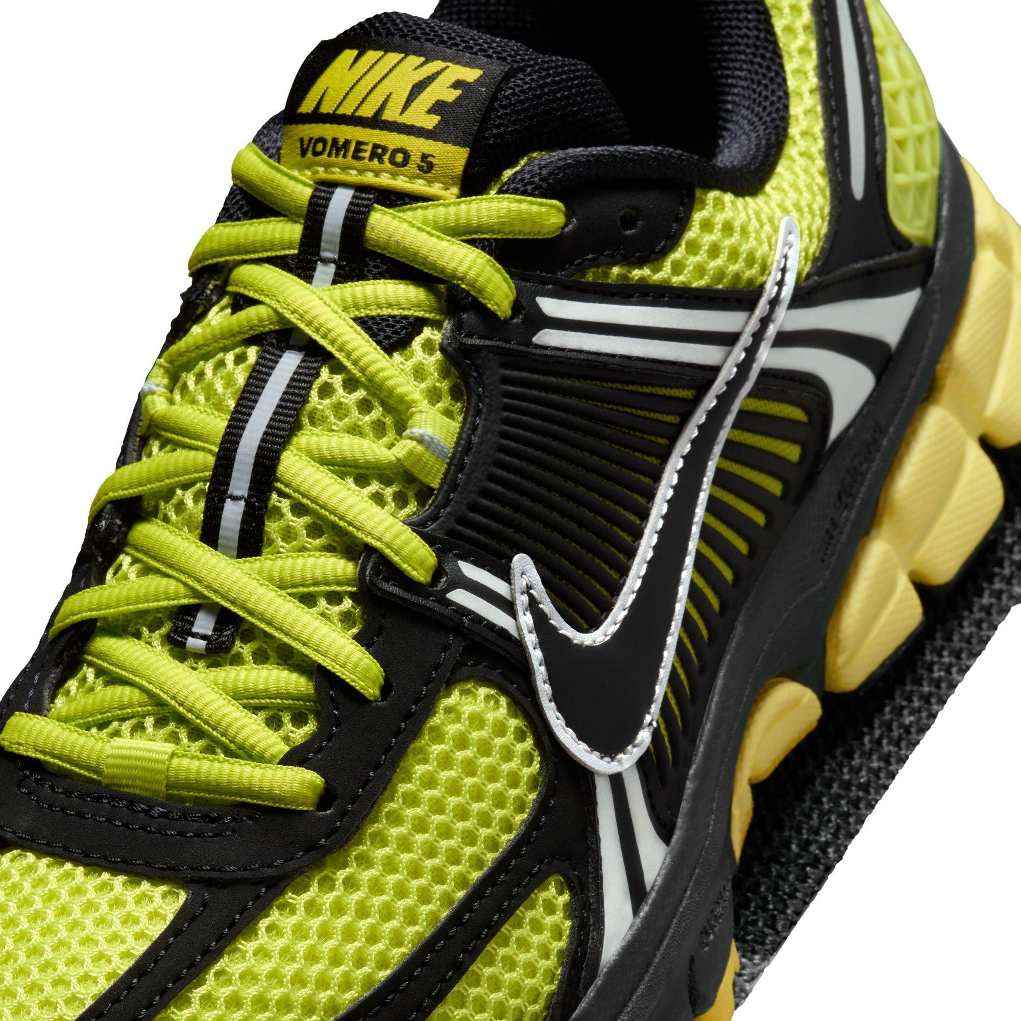 Nike Zoom Vomero 5 "Black/Cyber/Mtlc Platinum/Bright Cactus" Women's Shoe - BLACK/YELLOW Thumbnail View 10