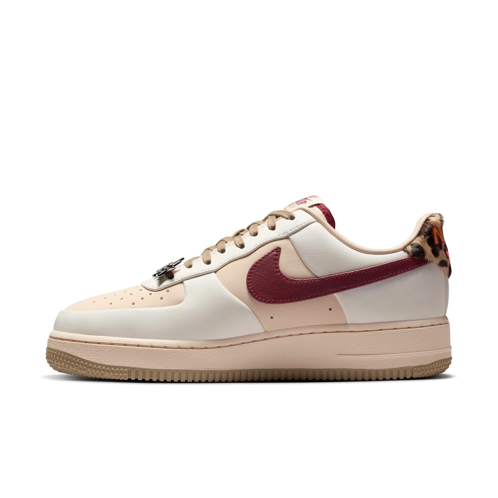 Nike Air Force 1 '07 "Pearl White/Team Red/Khaki" Women's Shoe - CREAM/RED Thumbnail View 4