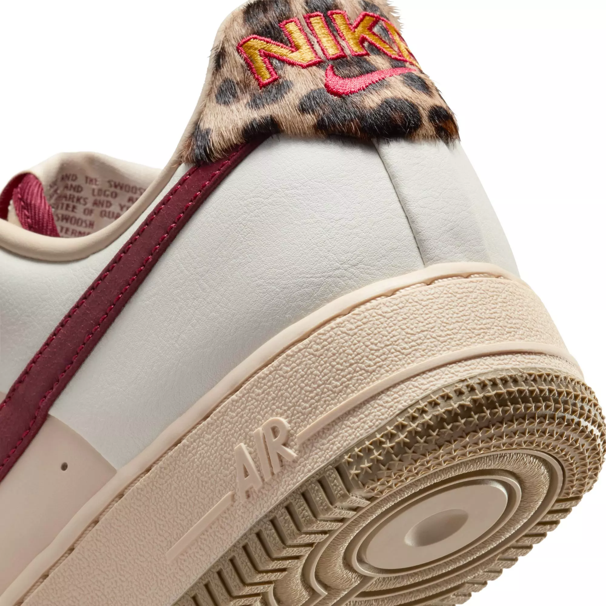 Nike Air Force 1 '07 "Pearl White/Team Red/Khaki" Women's Shoe - CREAM/RED