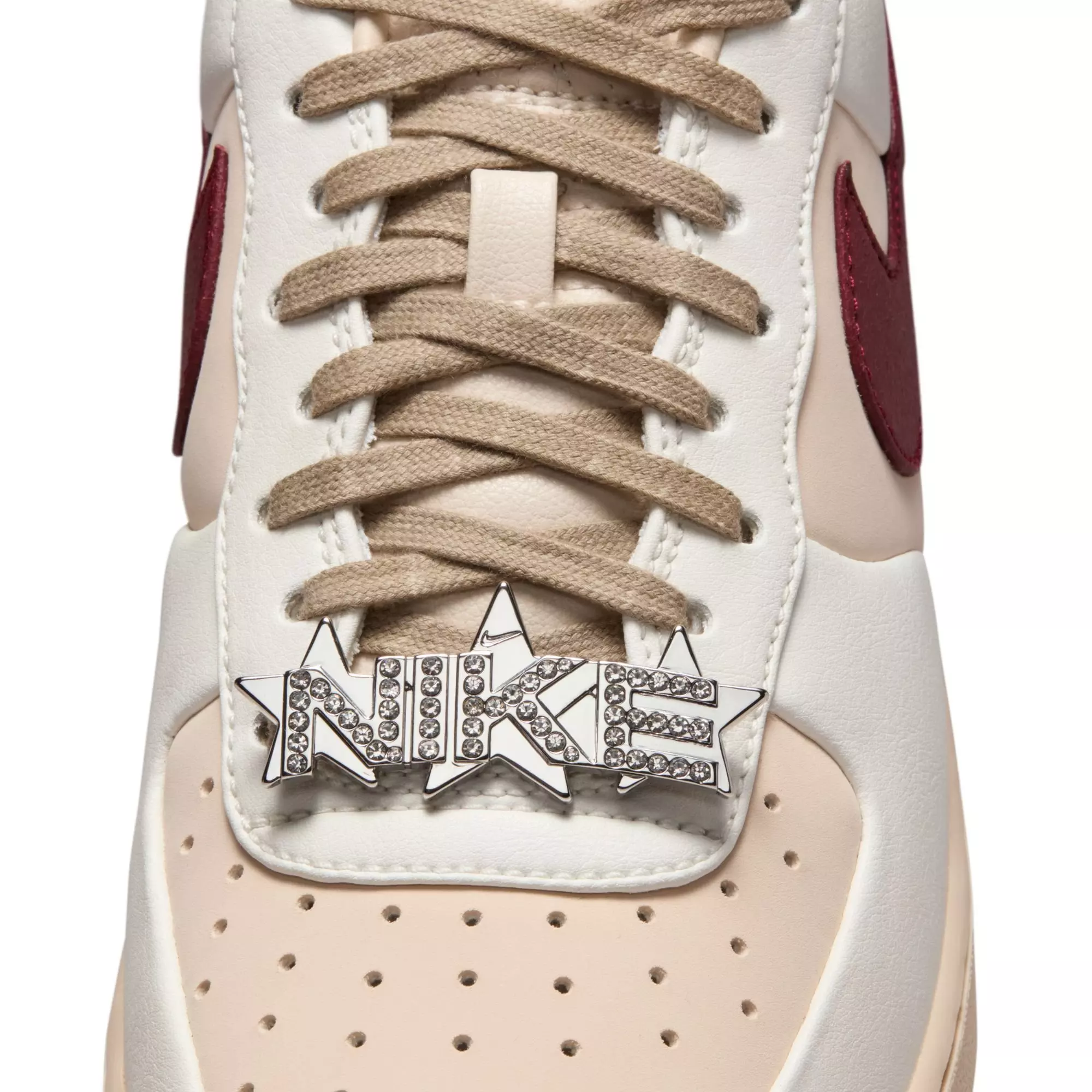 Nike Air Force 1 '07 "Pearl White/Team Red/Khaki" Women's Shoe - CREAM/RED