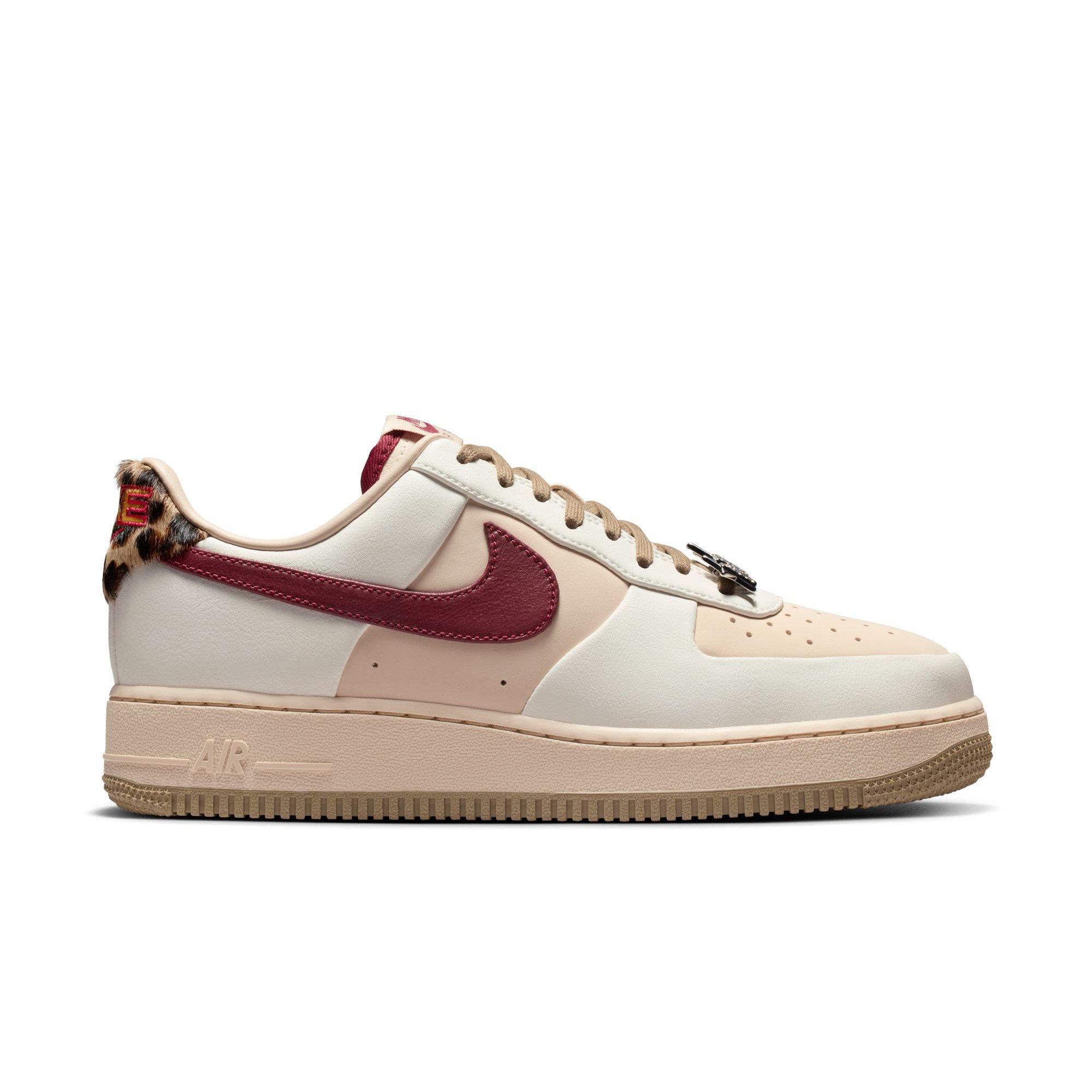 Nike Air Force 1 '07 "Pearl White/Team Red/Khaki" Women's Shoe - CREAM/RED Thumbnail View 1