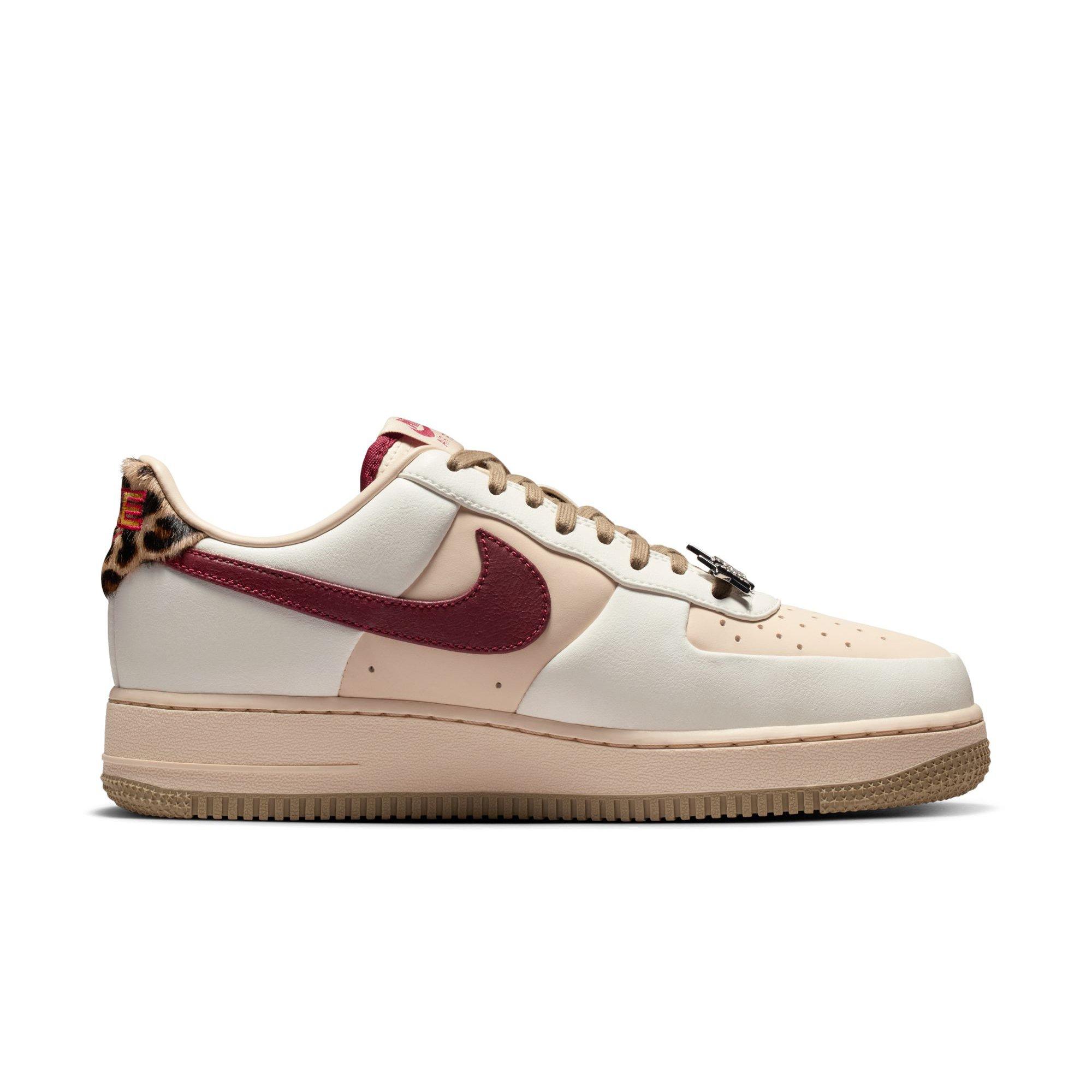 Nike Air Force 1 '07 "Pearl White/Team Red/Khaki" Women's Shoe - CREAM/RED Thumbnail View 2