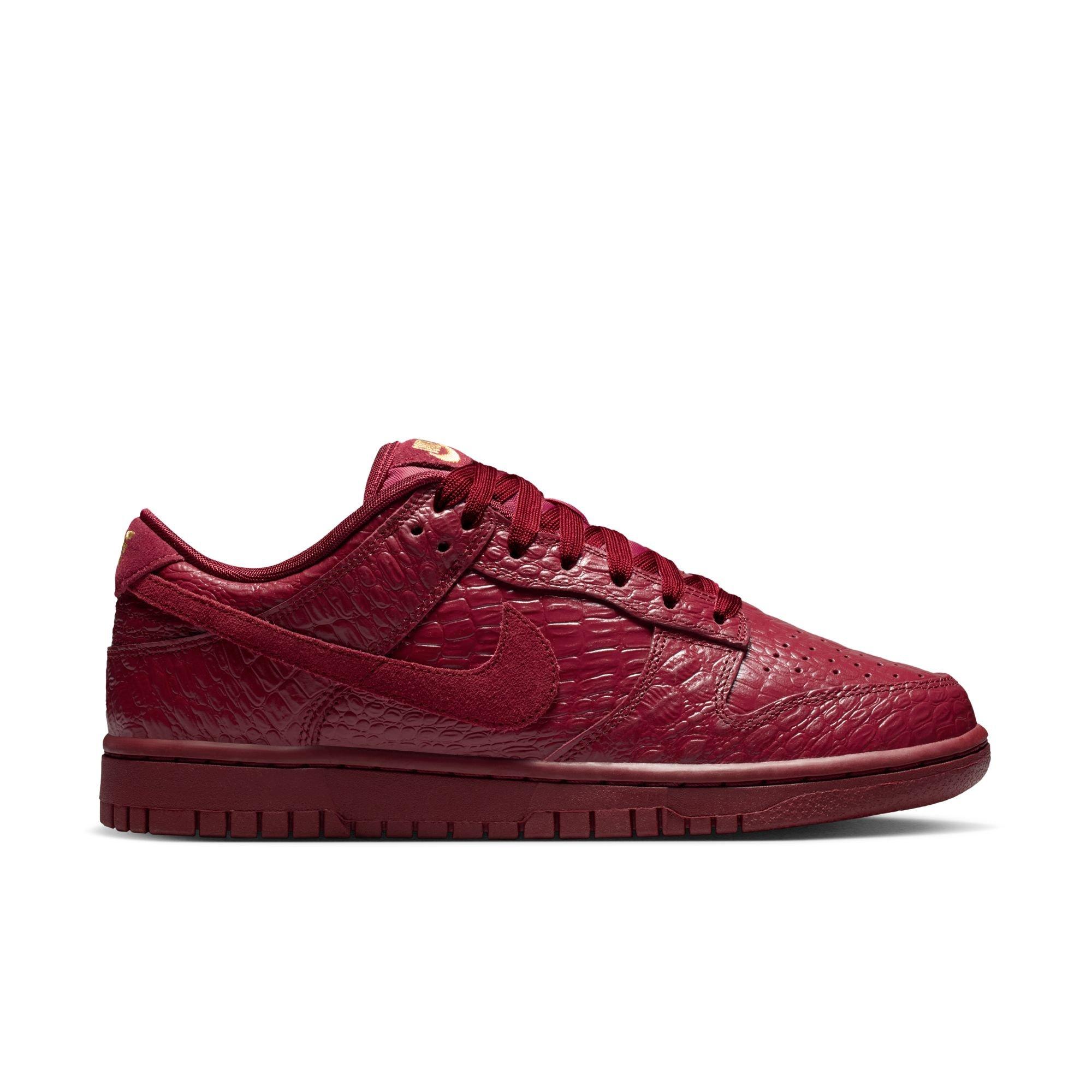 Nike Dunk Low "Red Croc" Women's Shoe - TEAM RED/METALLIC GOLD Thumbnail View 1