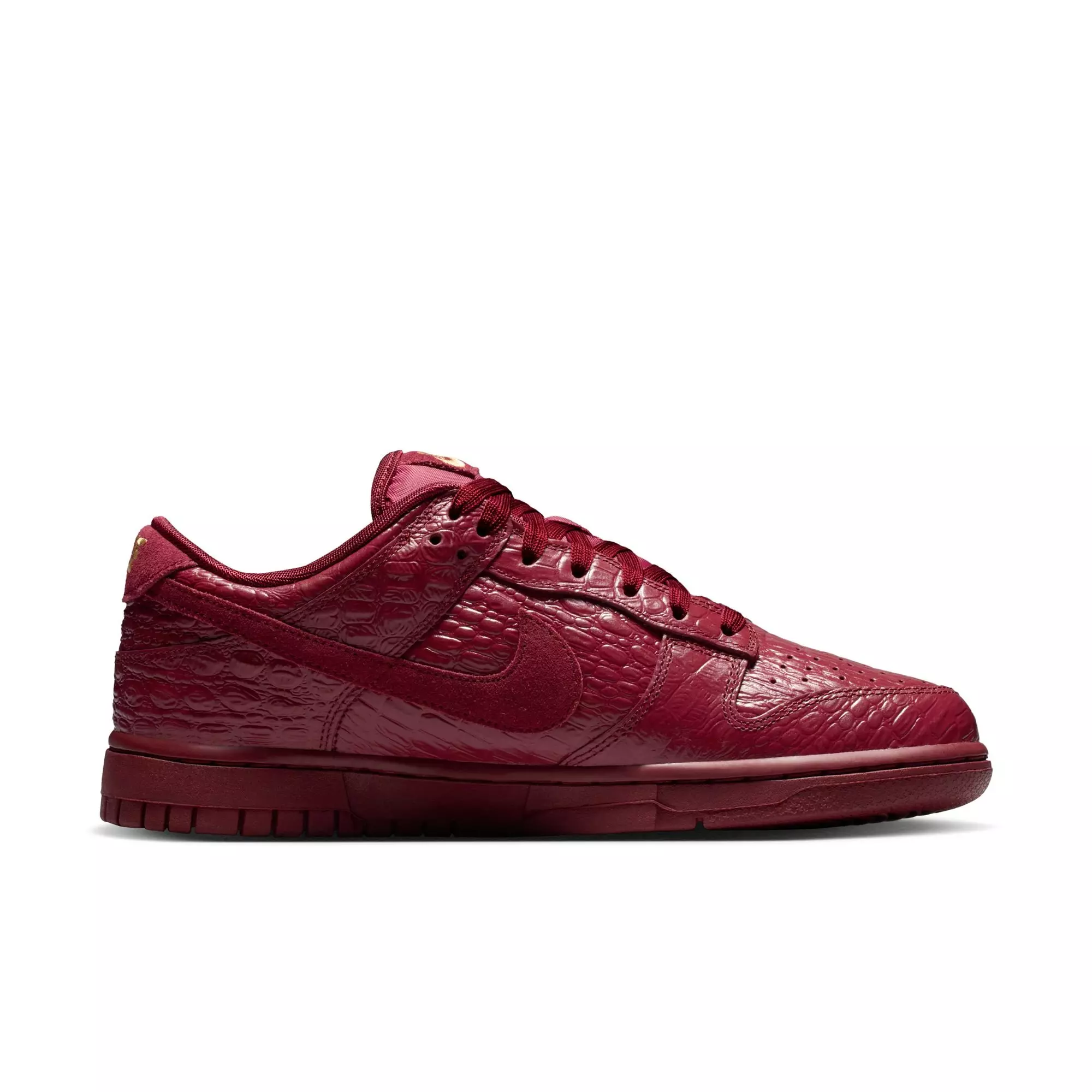 Nike Dunk Low "Red Croc" Women's Shoe - TEAM RED/METALLIC GOLD
