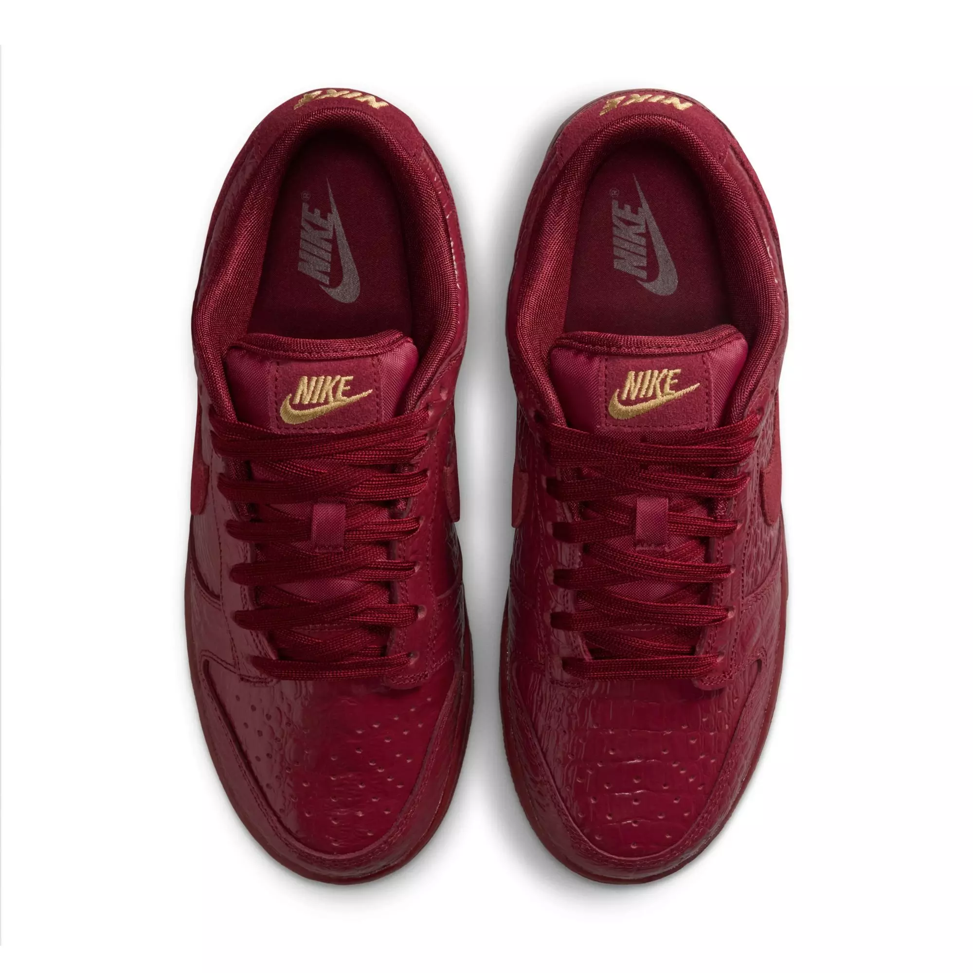Nike Dunk Low "Red Croc" Women's Shoe - TEAM RED/METALLIC GOLD