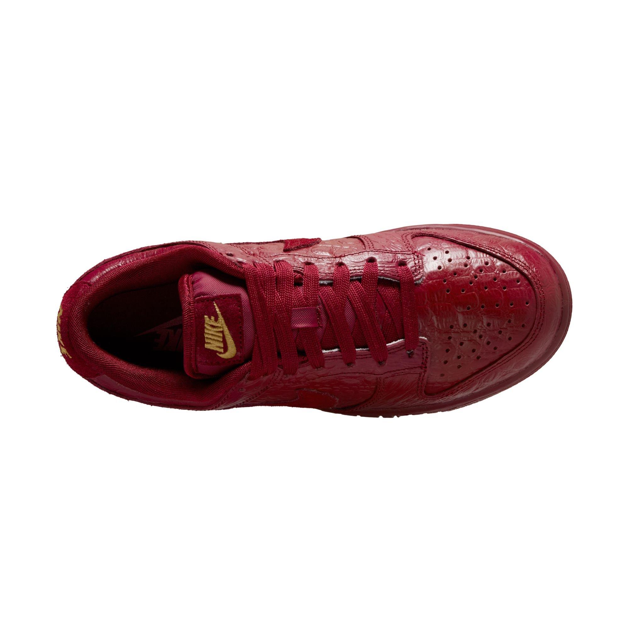 Nike Dunk Low "Red Croc" Women's Shoe - TEAM RED/METALLIC GOLD Thumbnail View 10