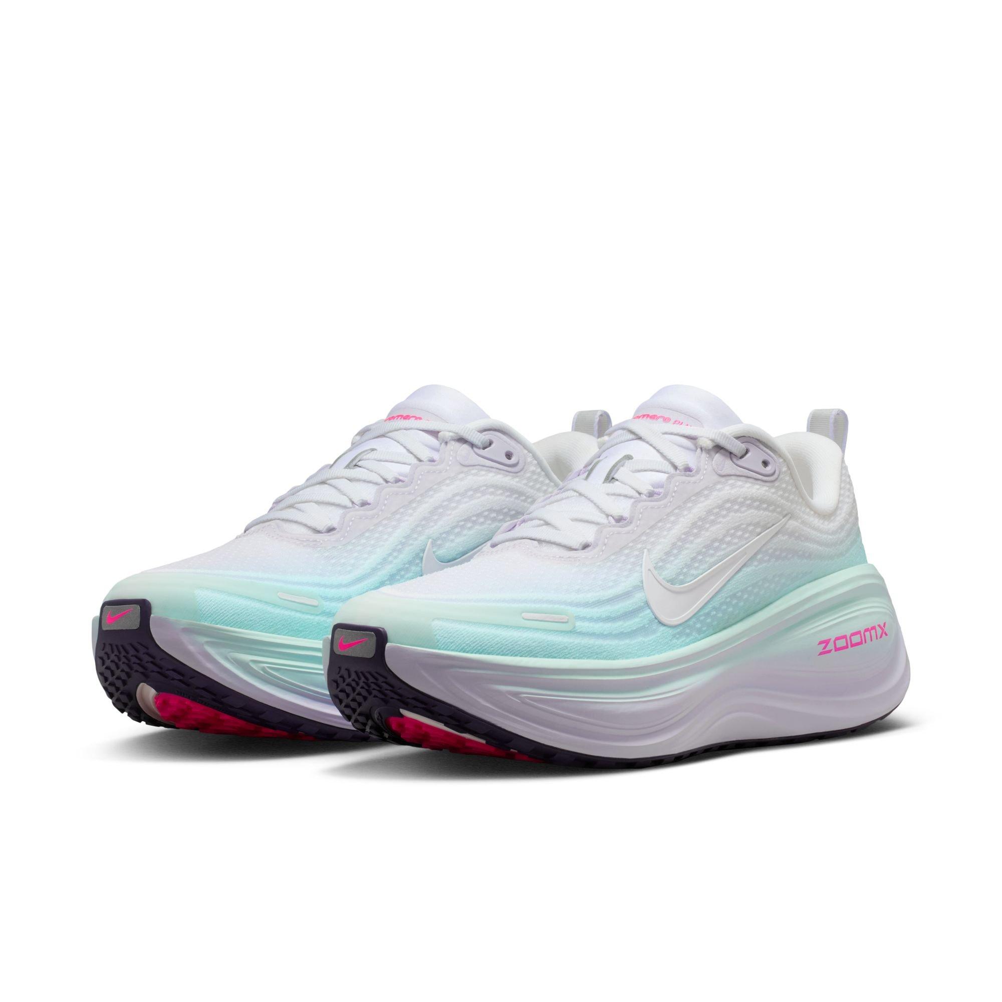 Nike Vomero Plus "White/Dark Raisin/Multi-Color" Women's Road Running Shoe - WHITE/PINK/BLUE Thumbnail View 5