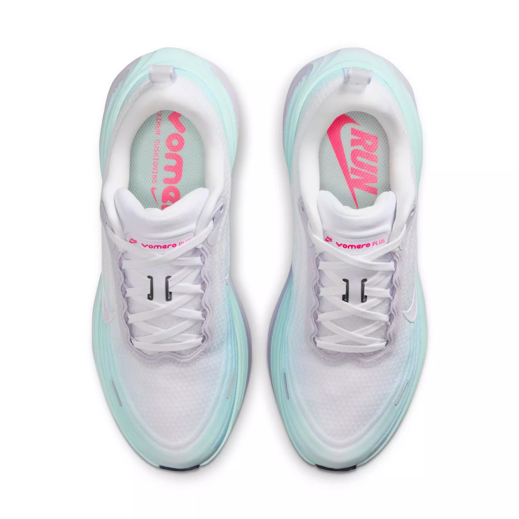 Nike Vomero Plus "White/Dark Raisin/Multi-Color" Women's Road Running Shoe - WHITE/PINK/BLUE