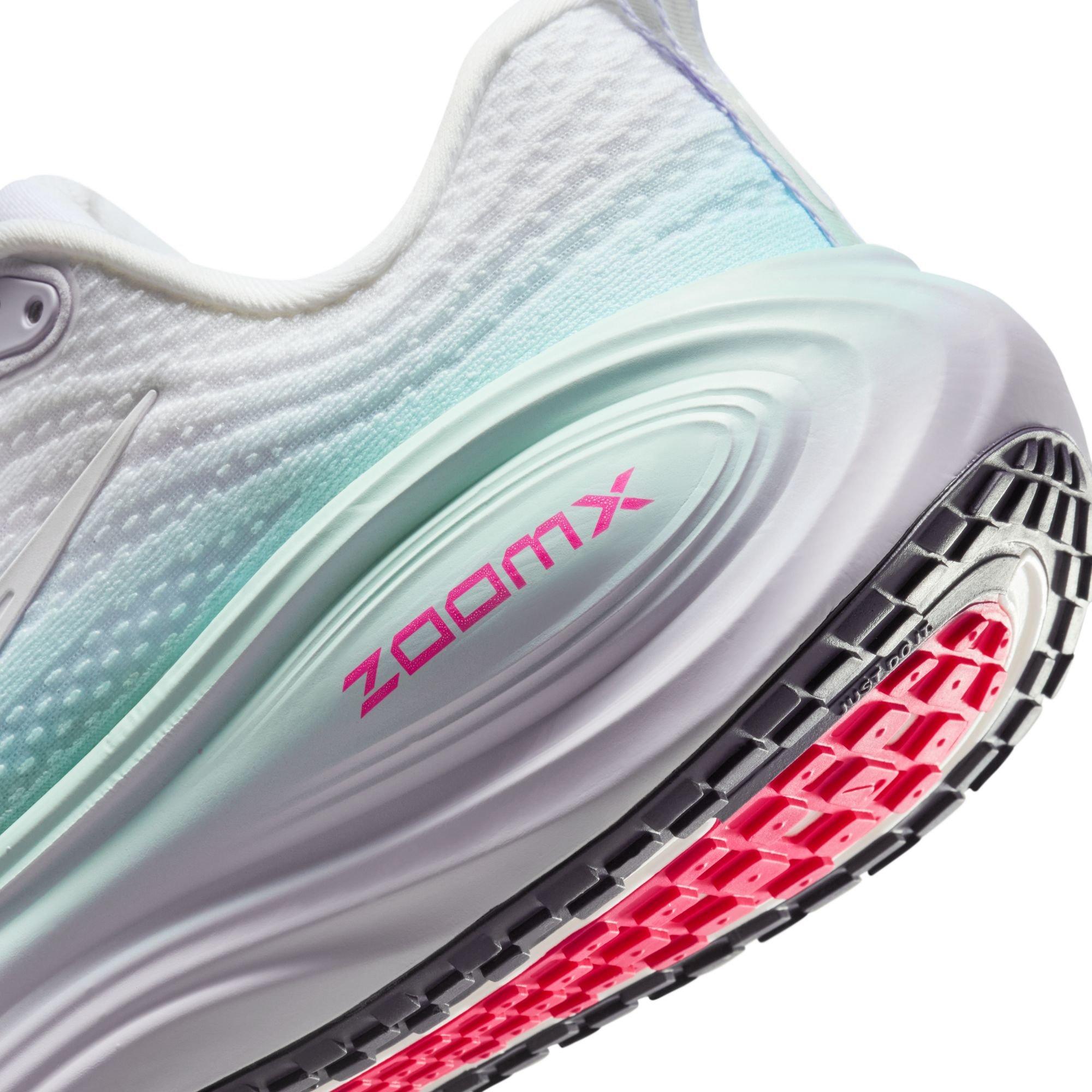 Nike Vomero Plus "White/Dark Raisin/Multi-Color" Women's Road Running Shoe - WHITE/PINK/BLUE Thumbnail View 10