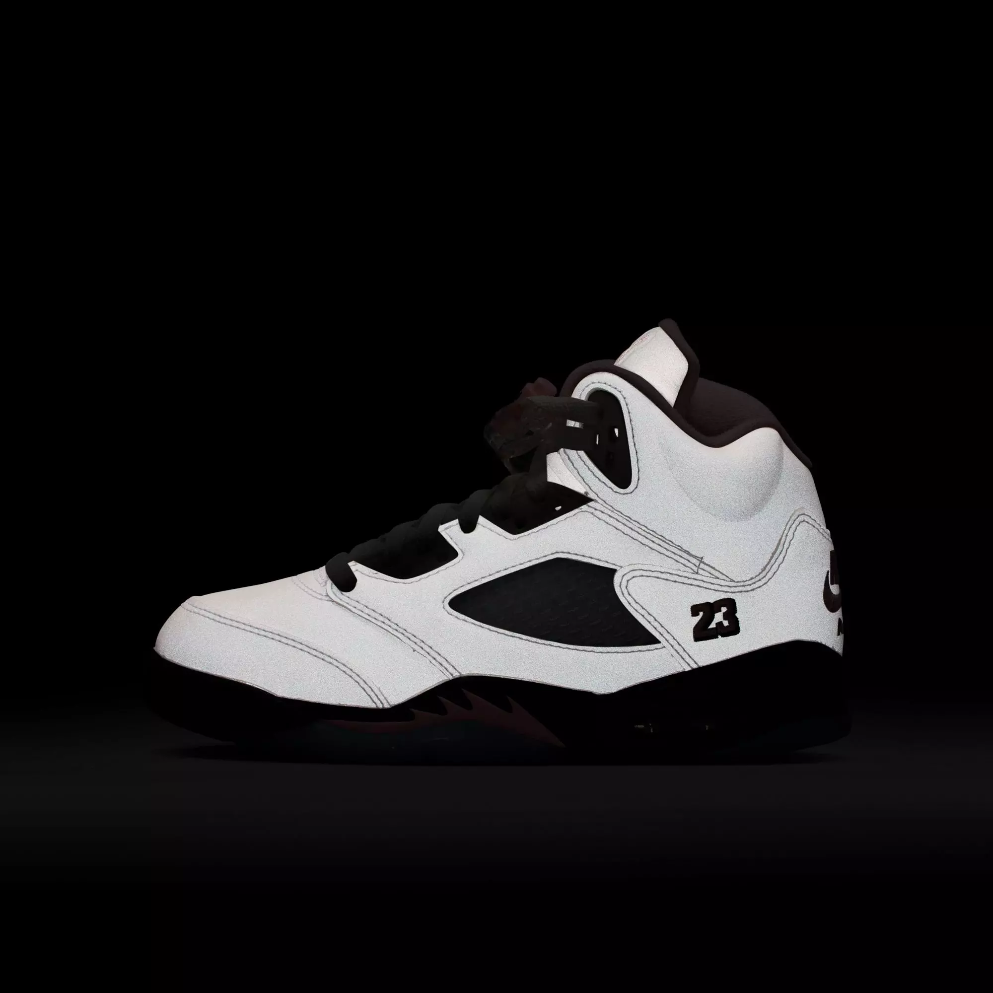 Jordan 5 Retro "Medium Soft Pink" Grade School Kids' Shoe - WHITE/SOFT PINK/BLACK