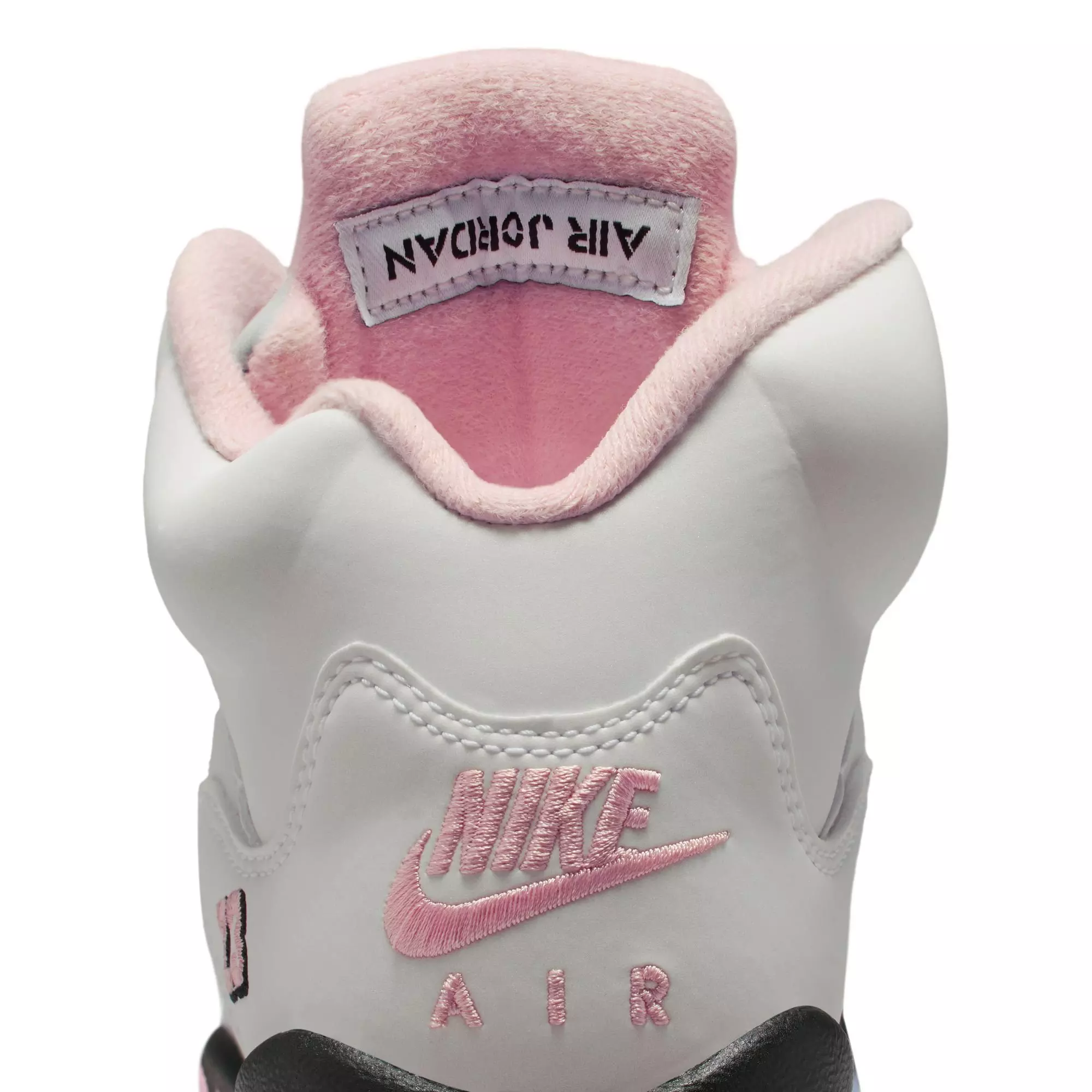 Jordan 5 Retro "Medium Soft Pink" Grade School Kids' Shoe - WHITE/SOFT PINK/BLACK