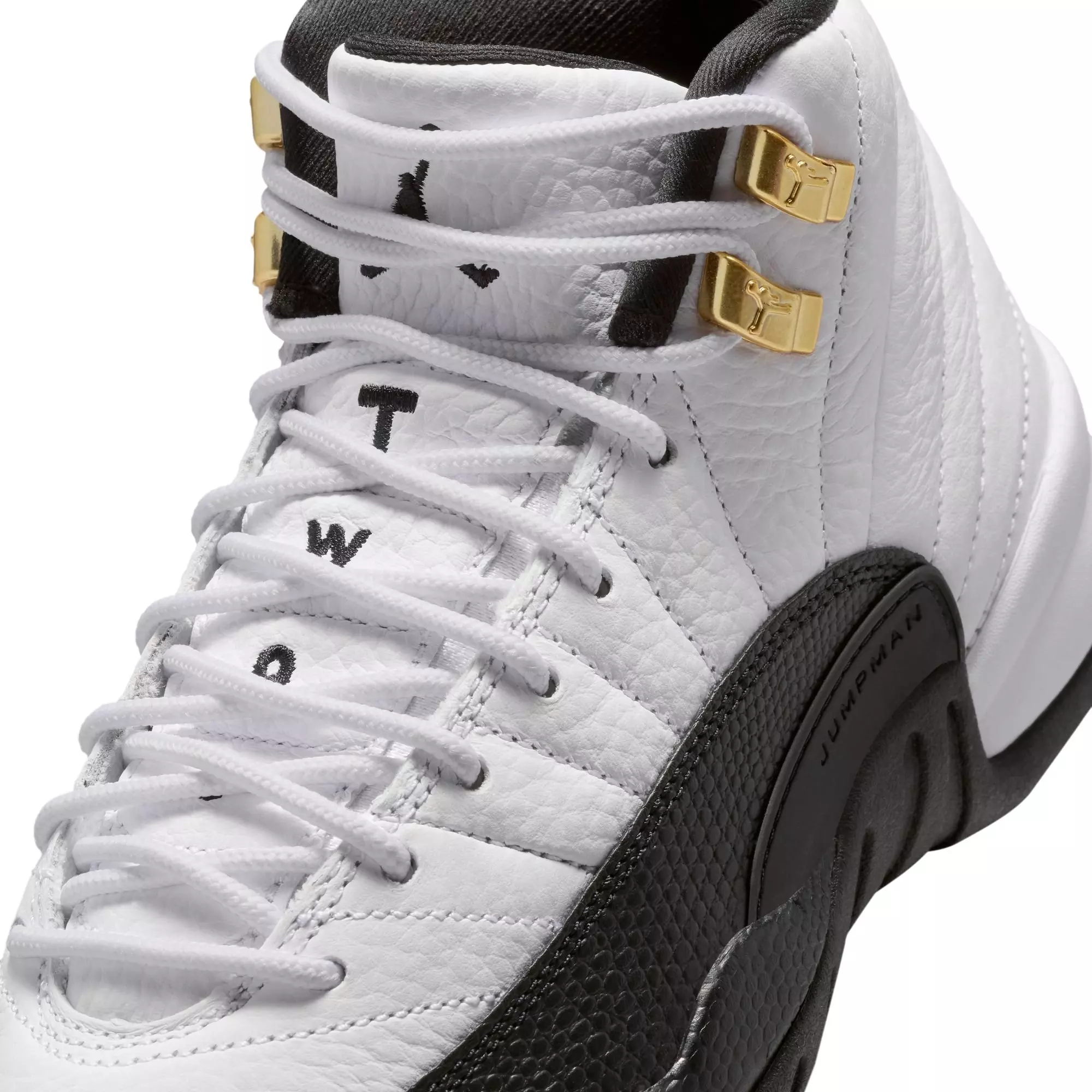 Jordan 12 Retro "Taxi" Grade School Kids' Shoe - WHITE/BLACK