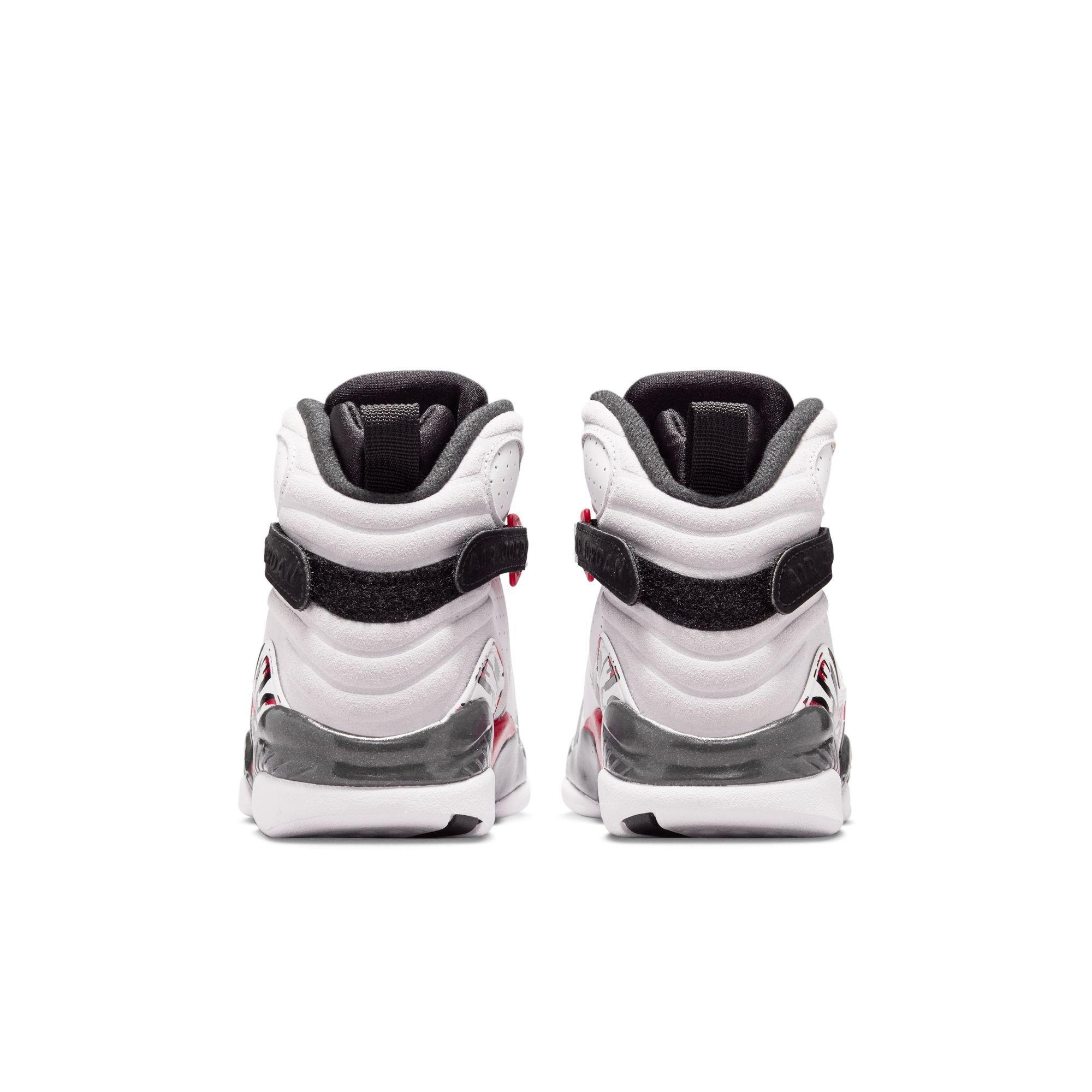 Jordan 8 Retro "White and True Red" Grade School Kids' Shoe - WHITE/BLACK/RED Thumbnail View 10