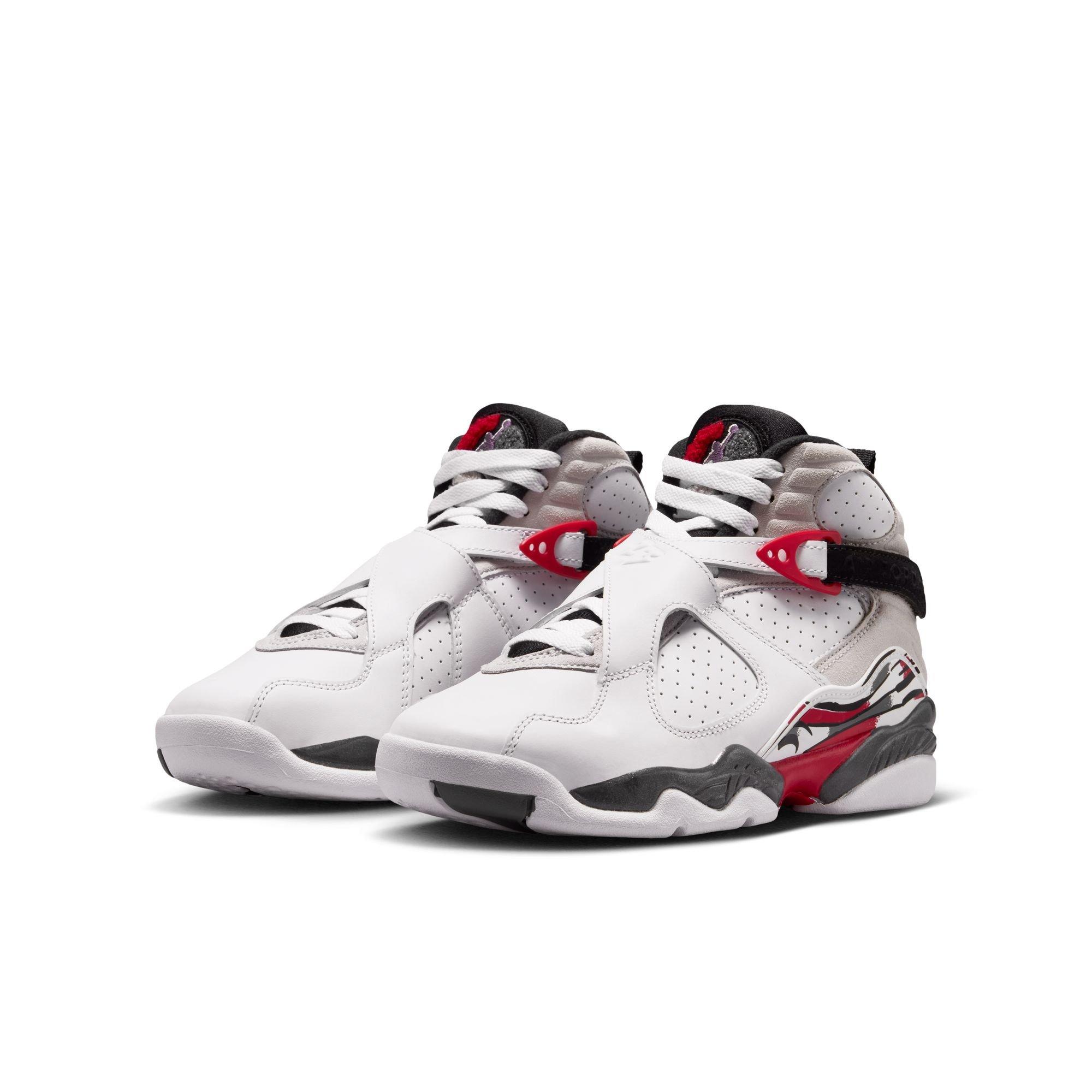 Jordan 8 Retro "White and True Red" Grade School Kids' Shoe - WHITE/BLACK/RED Thumbnail View 4
