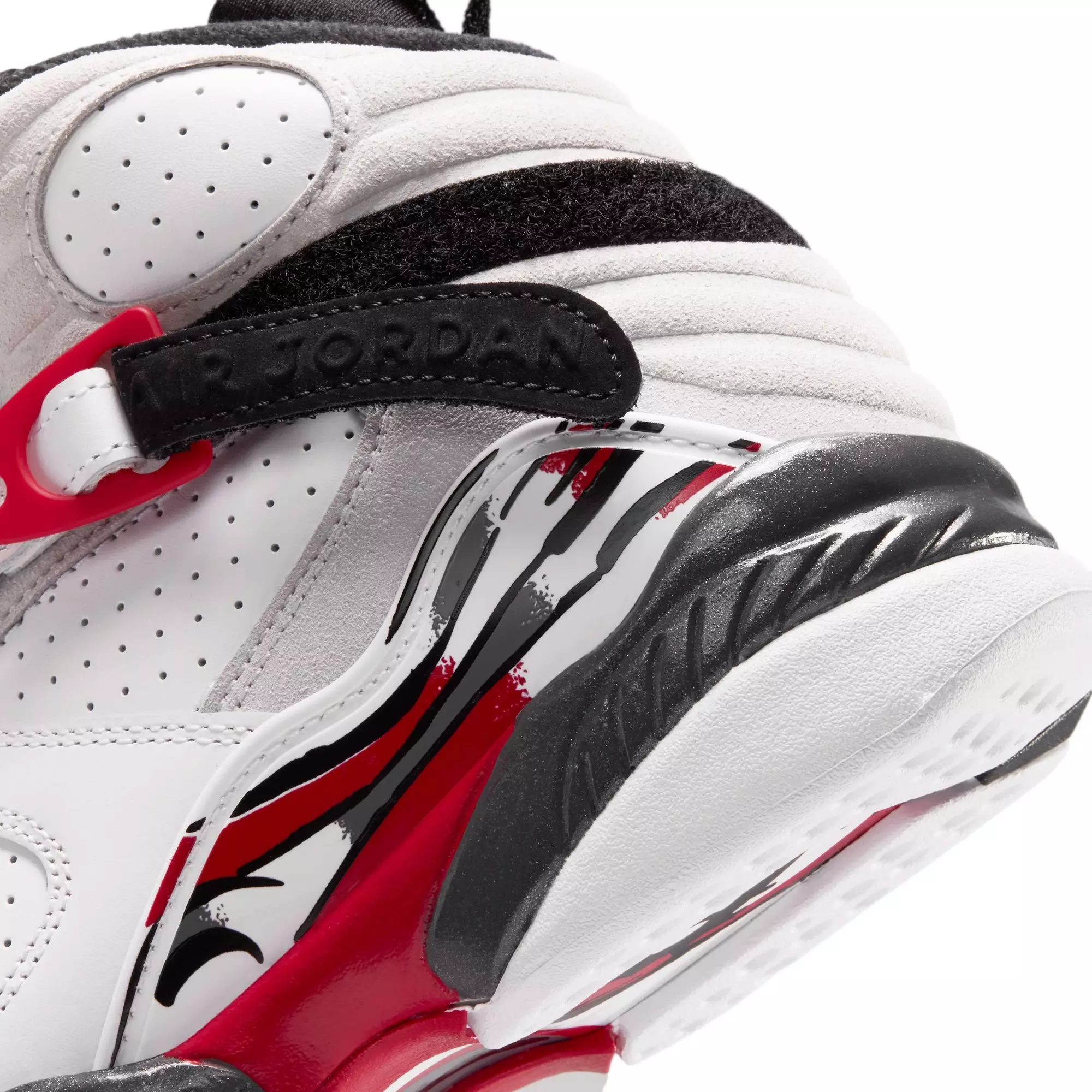 Jordan 8 Retro "White and True Red" Grade School Kids' Shoe - WHITE/BLACK/RED