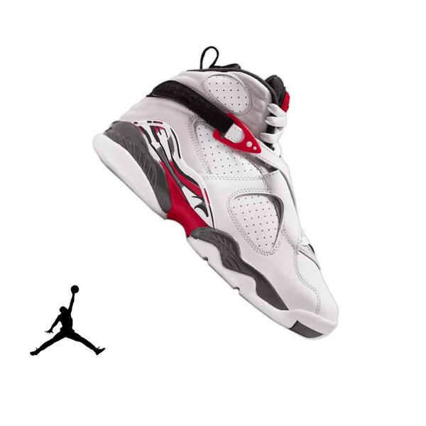 Jordan 8 Retro "White and True Red" Grade School Kids' Shoe