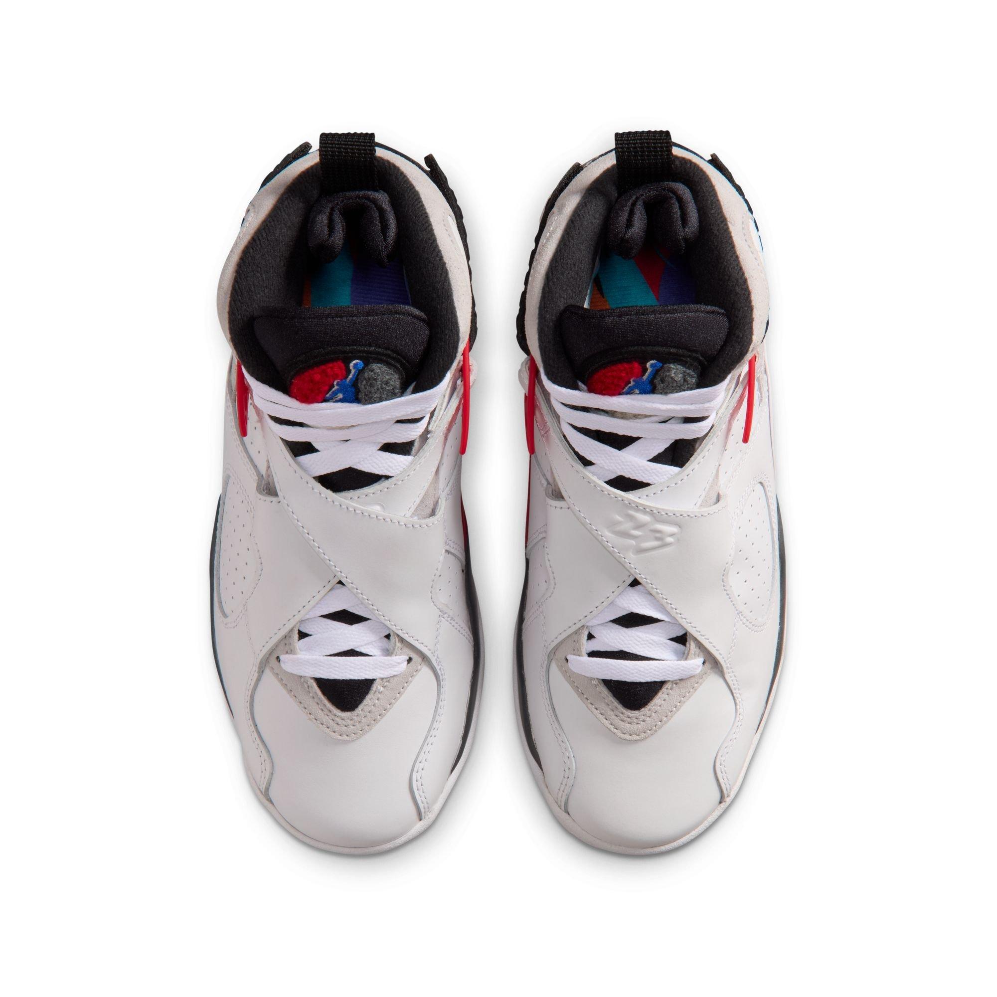 Jordan 8 Retro "White and True Red" Grade School Kids' Shoe - WHITE/BLACK/RED Thumbnail View 11