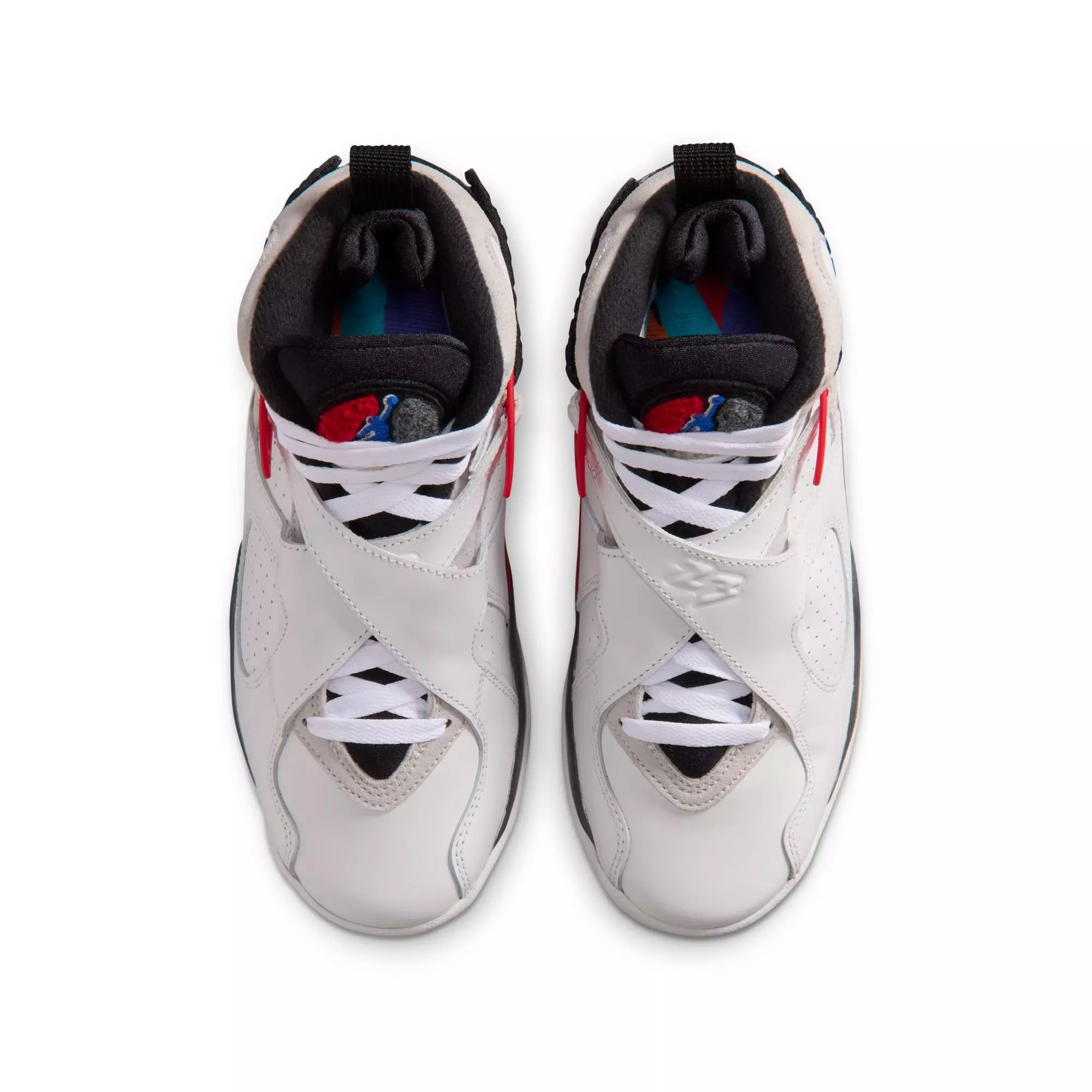 Jordan 8 Retro "White and True Red" Grade School Kids' Shoe - WHITE/BLACK/RED