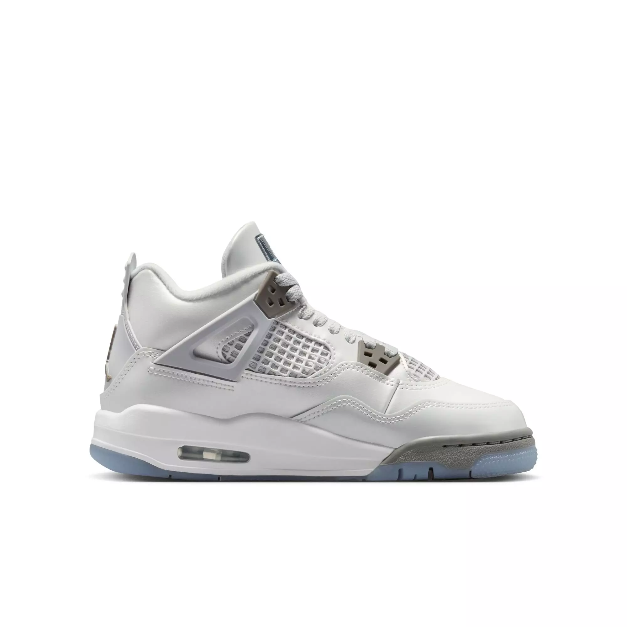Jordan 4 Retro "Blue Chill" Grade School Kids' Shoe - PHOTON DUST/BLUE CHILL/FLAT PEWTER