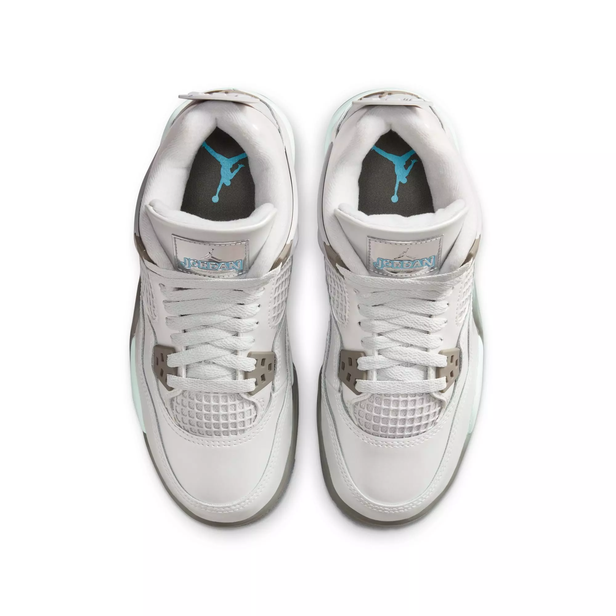 Jordan 4 Retro "Blue Chill" Grade School Kids' Shoe - PHOTON DUST/BLUE CHILL/FLAT PEWTER