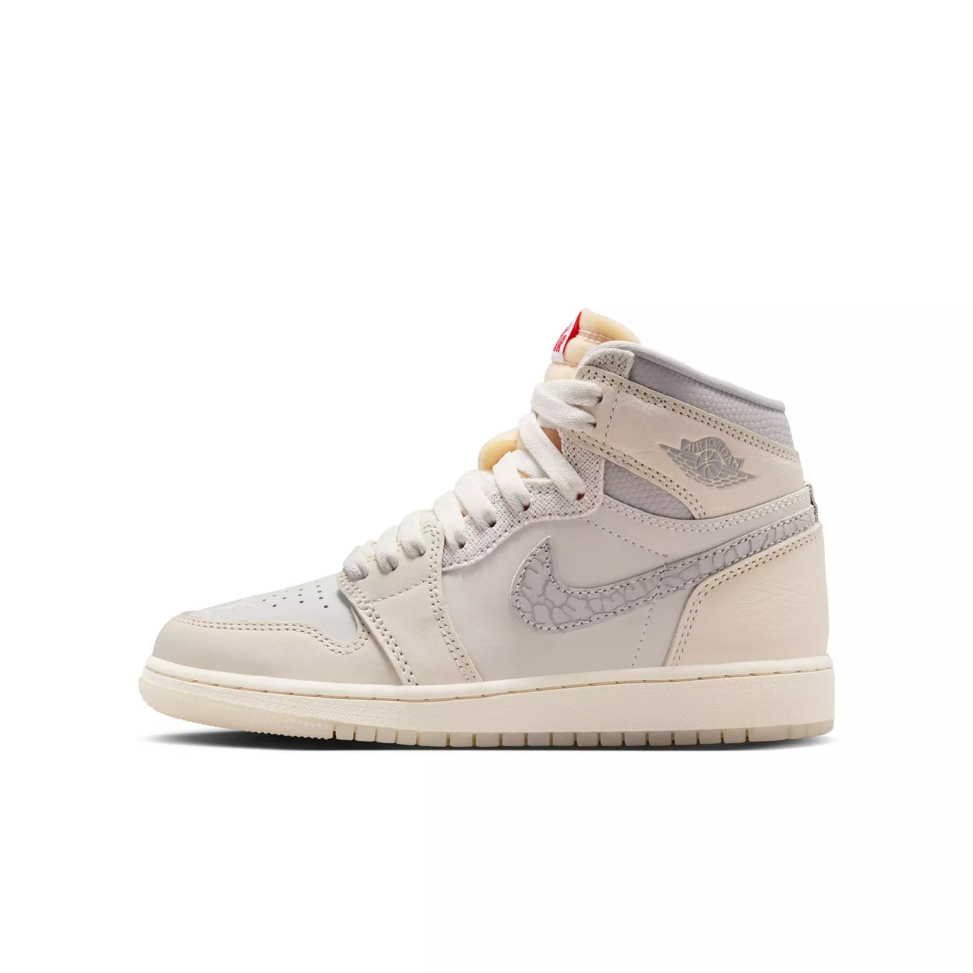 Jordan 1 Retro High OG "Elephant Swoosh" Grade School Kids' Shoe - SAIL/UNIVERSITY RED/PALE IVORY