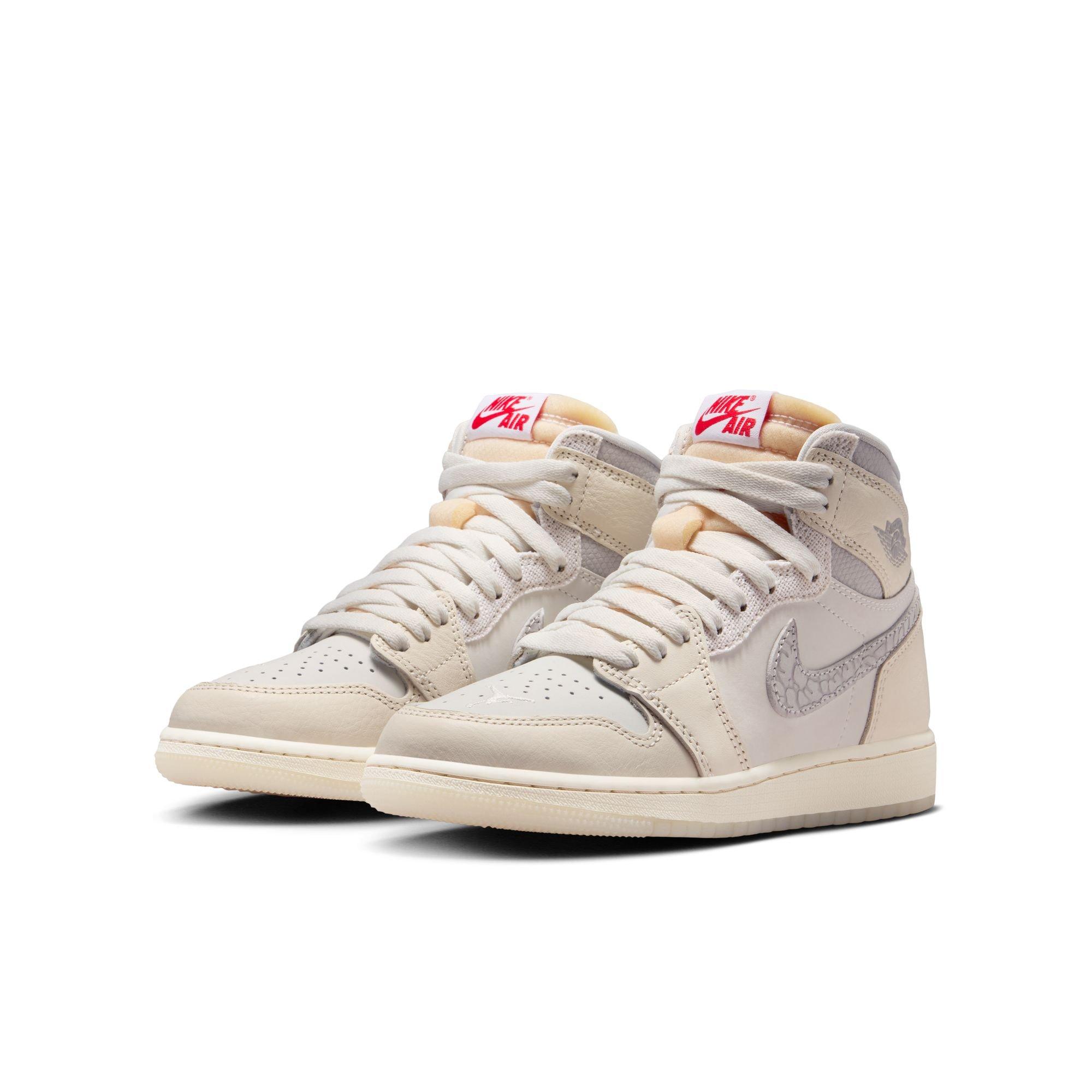 Jordan 1 Retro High OG "Elephant Swoosh" Grade School Kids' Shoe - SAIL/UNIVERSITY RED/PALE IVORY Thumbnail View 4