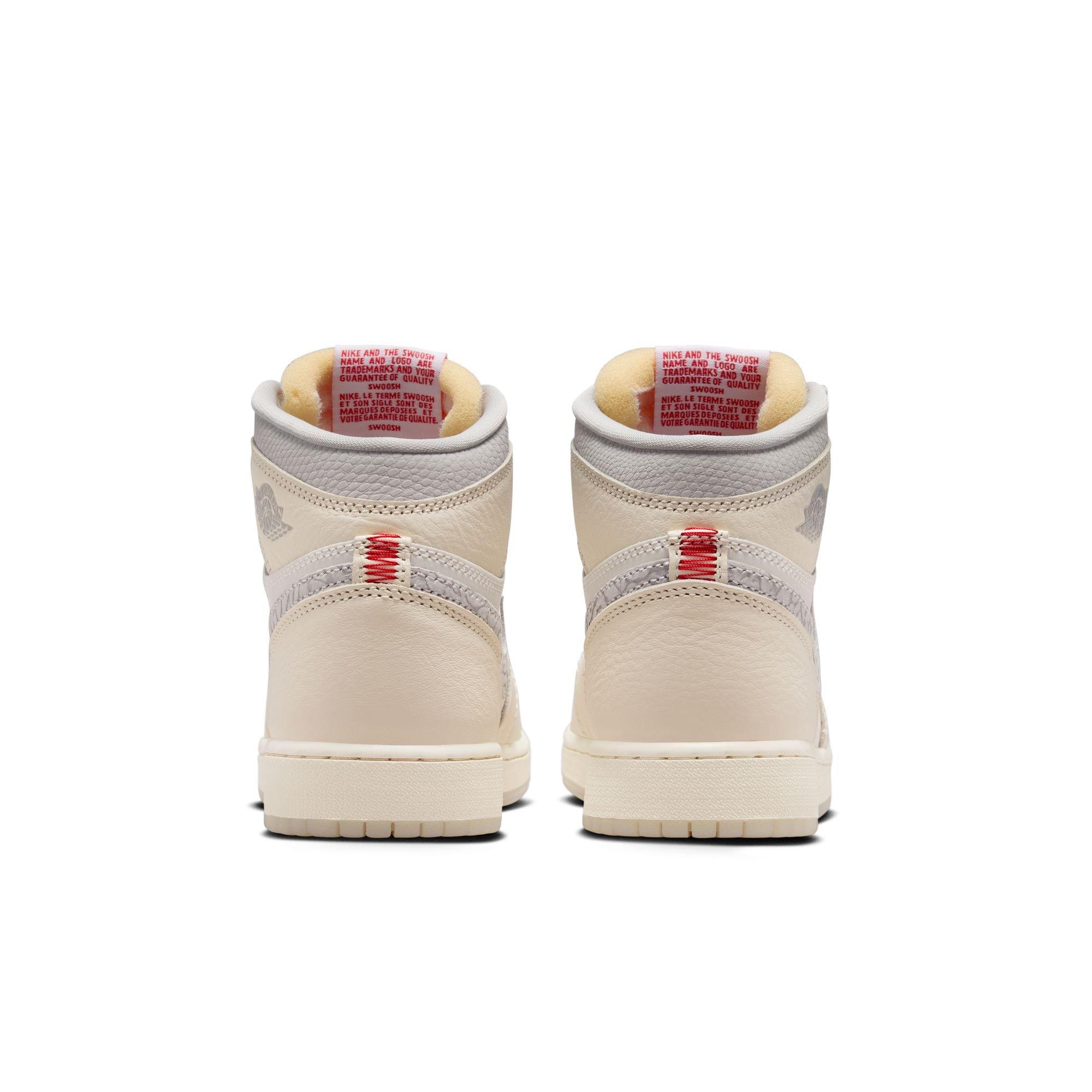 Jordan 1 Retro High OG "Elephant Swoosh" Grade School Kids' Shoe - SAIL/UNIVERSITY RED/PALE IVORY Thumbnail View 6