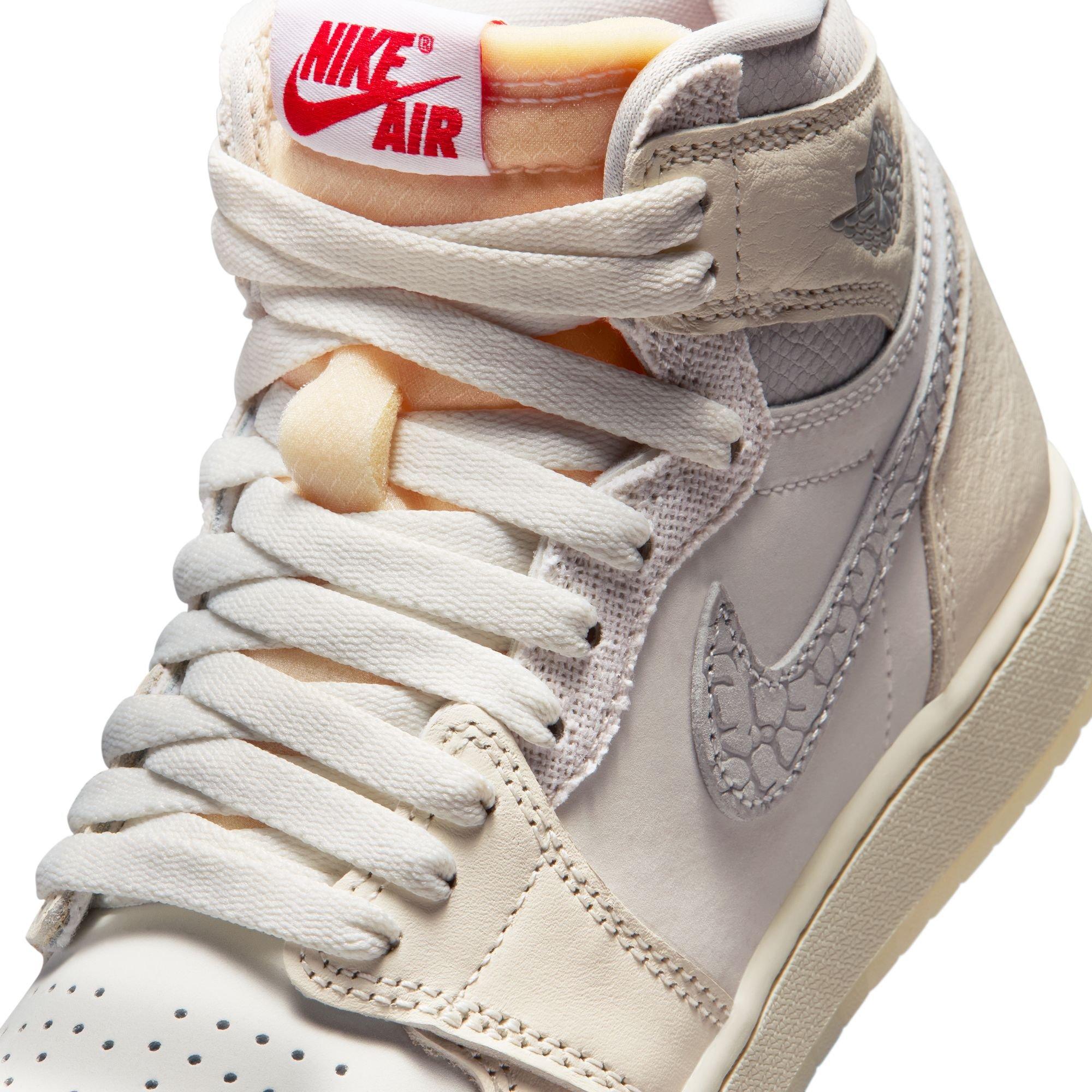 Jordan 1 Retro High OG "Elephant Swoosh" Grade School Kids' Shoe - SAIL/UNIVERSITY RED/PALE IVORY Thumbnail View 7