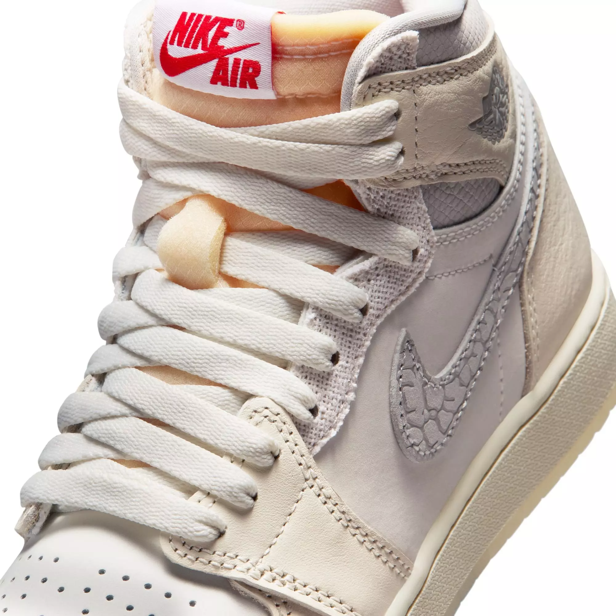 Jordan 1 Retro High OG "Elephant Swoosh" Grade School Kids' Shoe - SAIL/UNIVERSITY RED/PALE IVORY